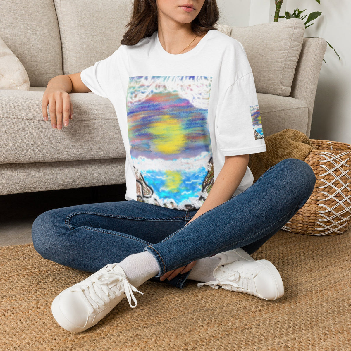 Abstract Sunset Wave T-Shirt