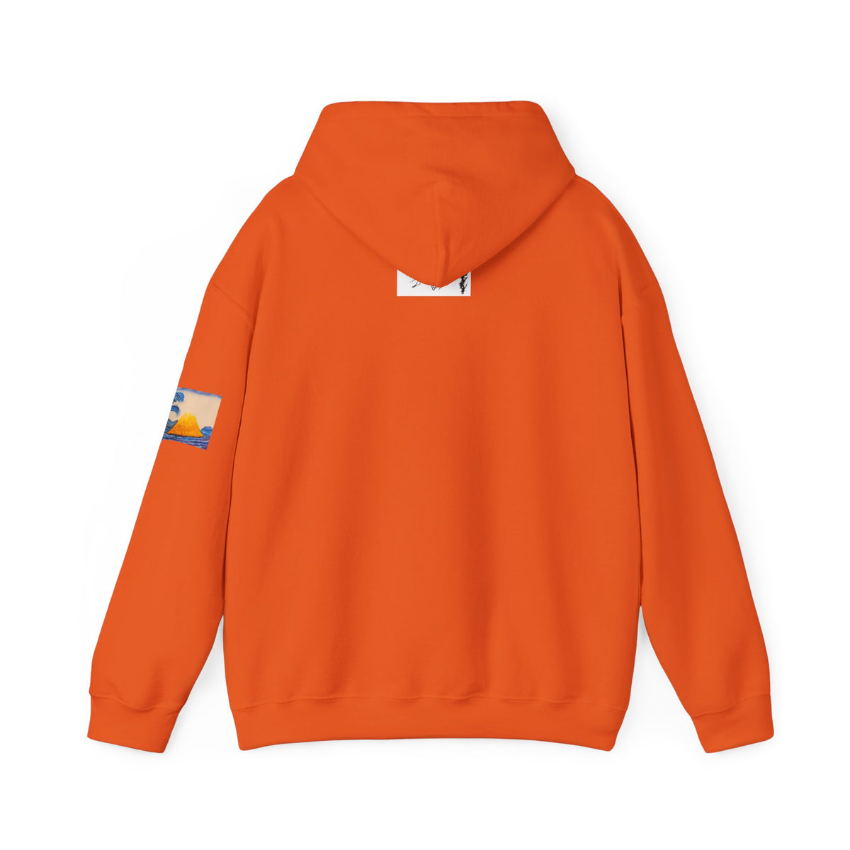 Wave and Volcano Art Hoodie — Ocean Wave Painting Sweatshirt