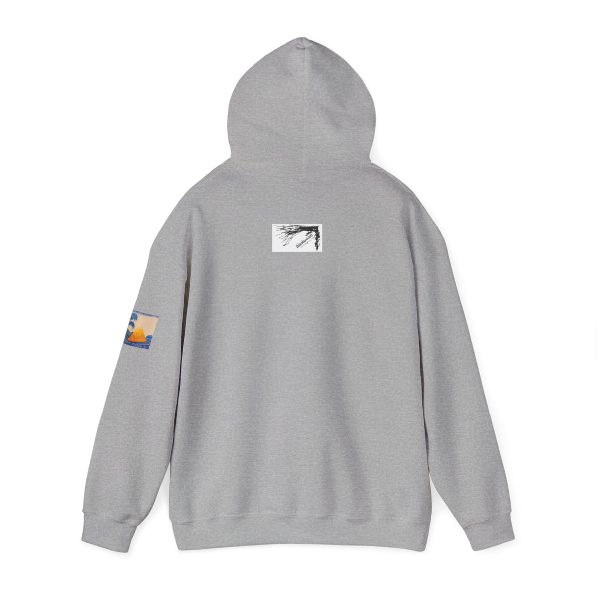 Wave and Volcano Art Hoodie — Ocean Wave Painting Sweatshirt