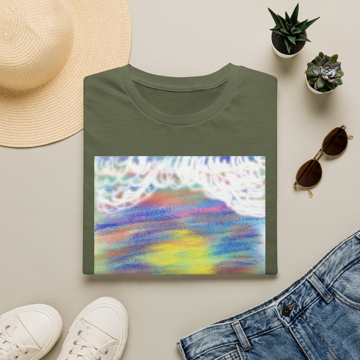 Abstract Sunset Wave T-Shirt