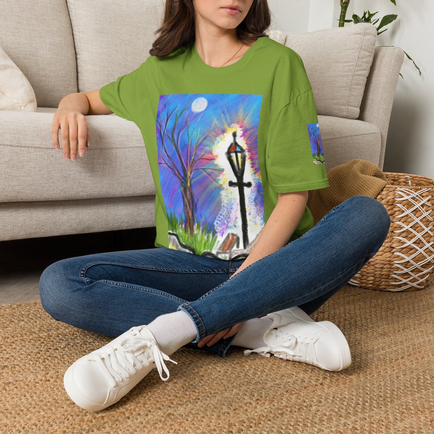 Moonlit Lantern T‑Shirt — Whimsical Nightscape Tee