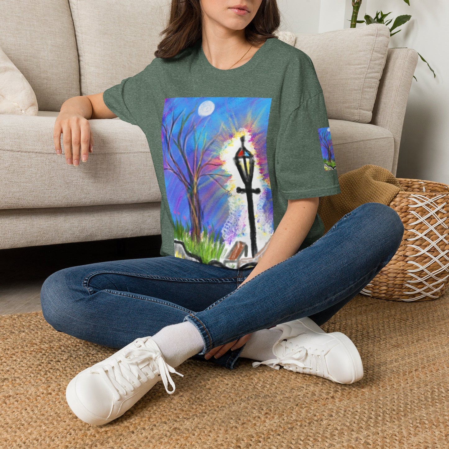 Moonlit Lantern T‑Shirt — Whimsical Nightscape Tee