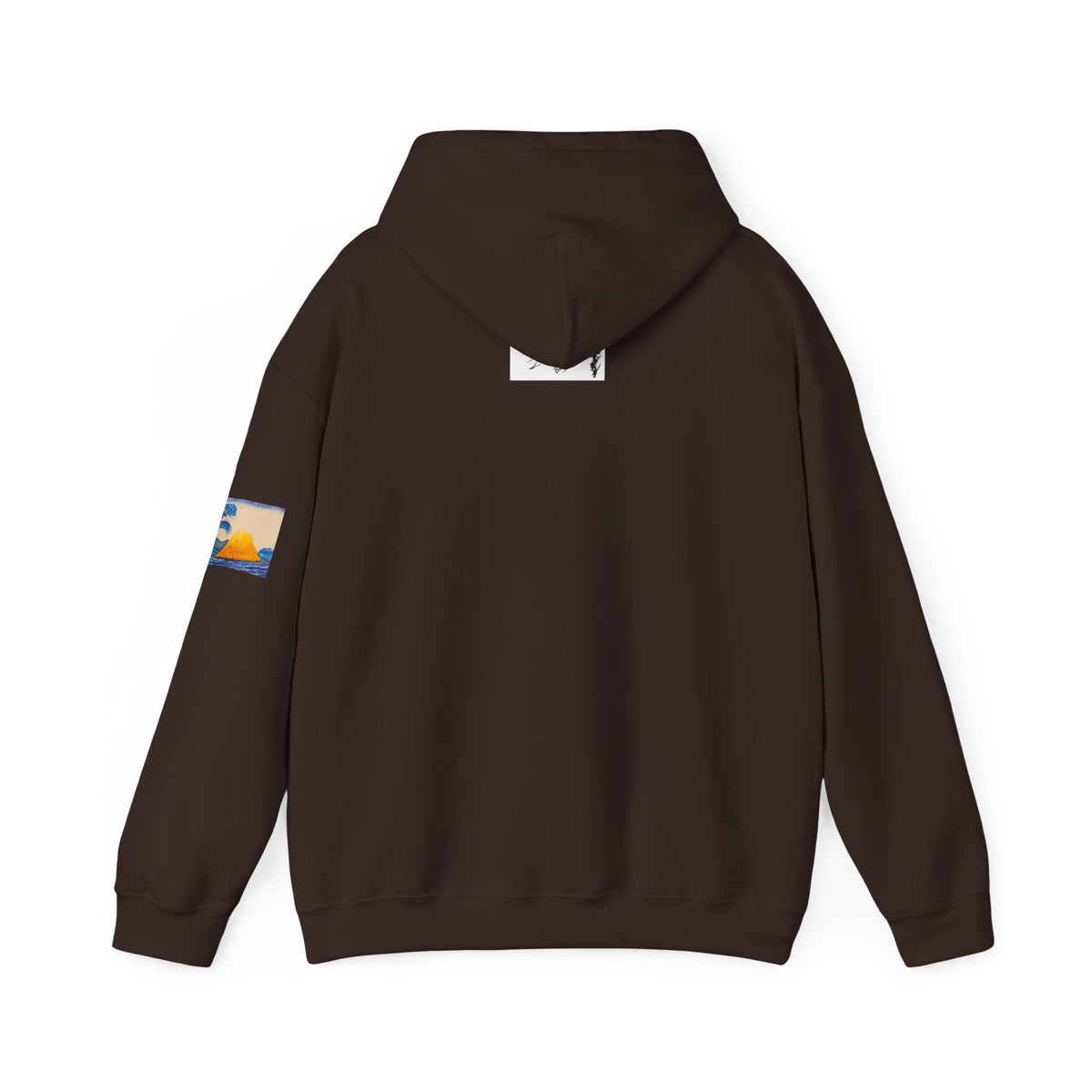 Wave and Volcano Art Hoodie — Ocean Wave Painting Sweatshirt