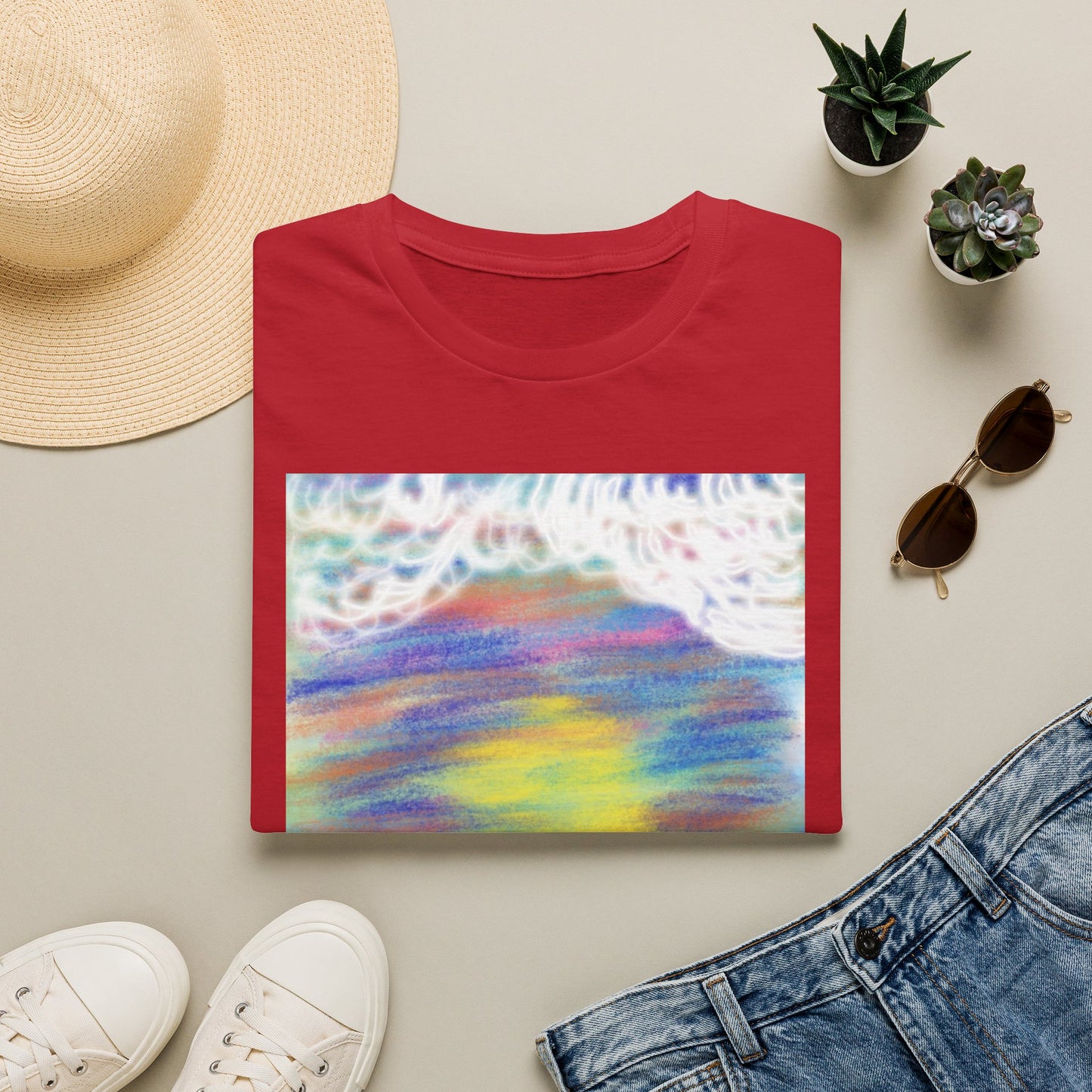 Abstract Sunset Wave T-Shirt