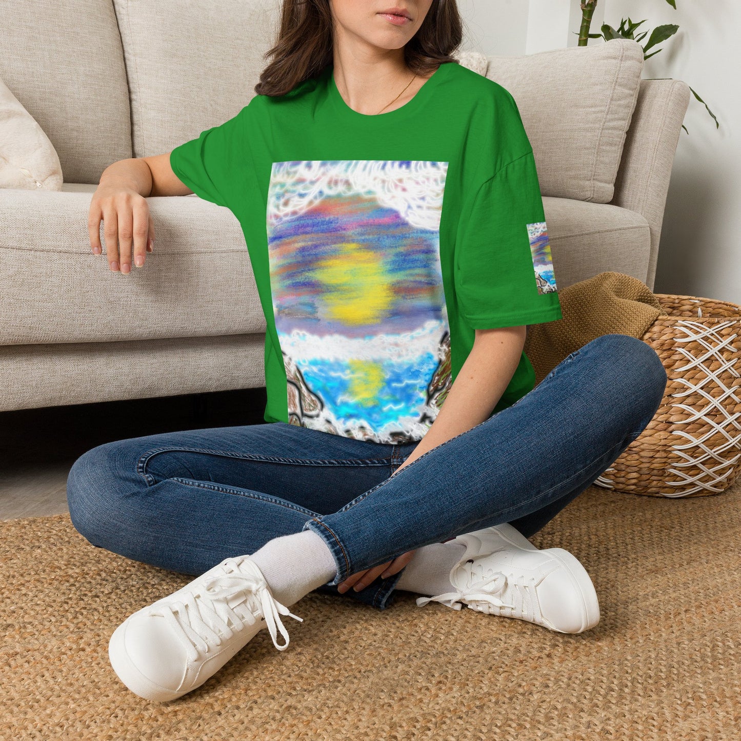 Abstract Sunset Wave T-Shirt