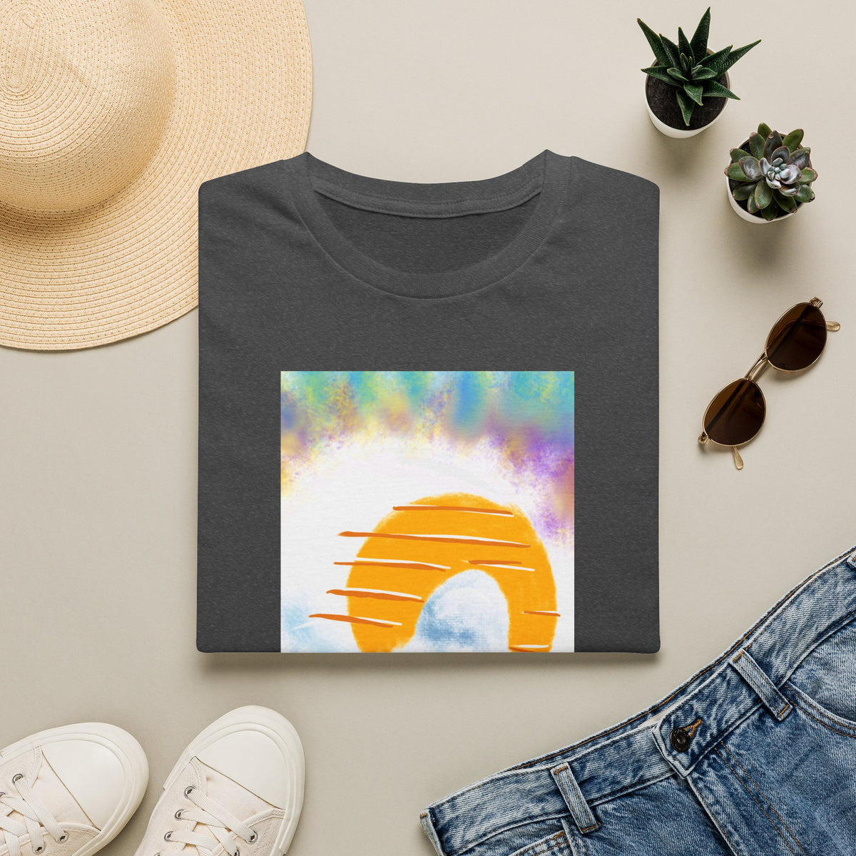 Retro Sunrise Graphic T-Shirt — Colorful Tie-Dye Vibe