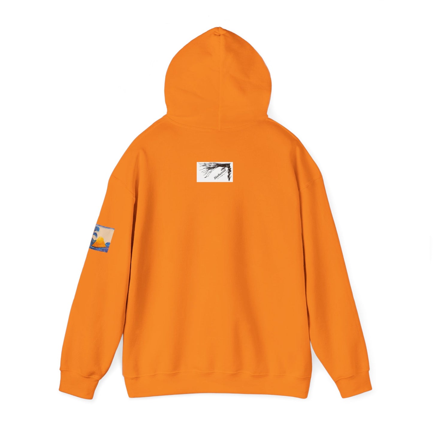 Wave and Volcano Art Hoodie — Ocean Wave Painting Sweatshirt
