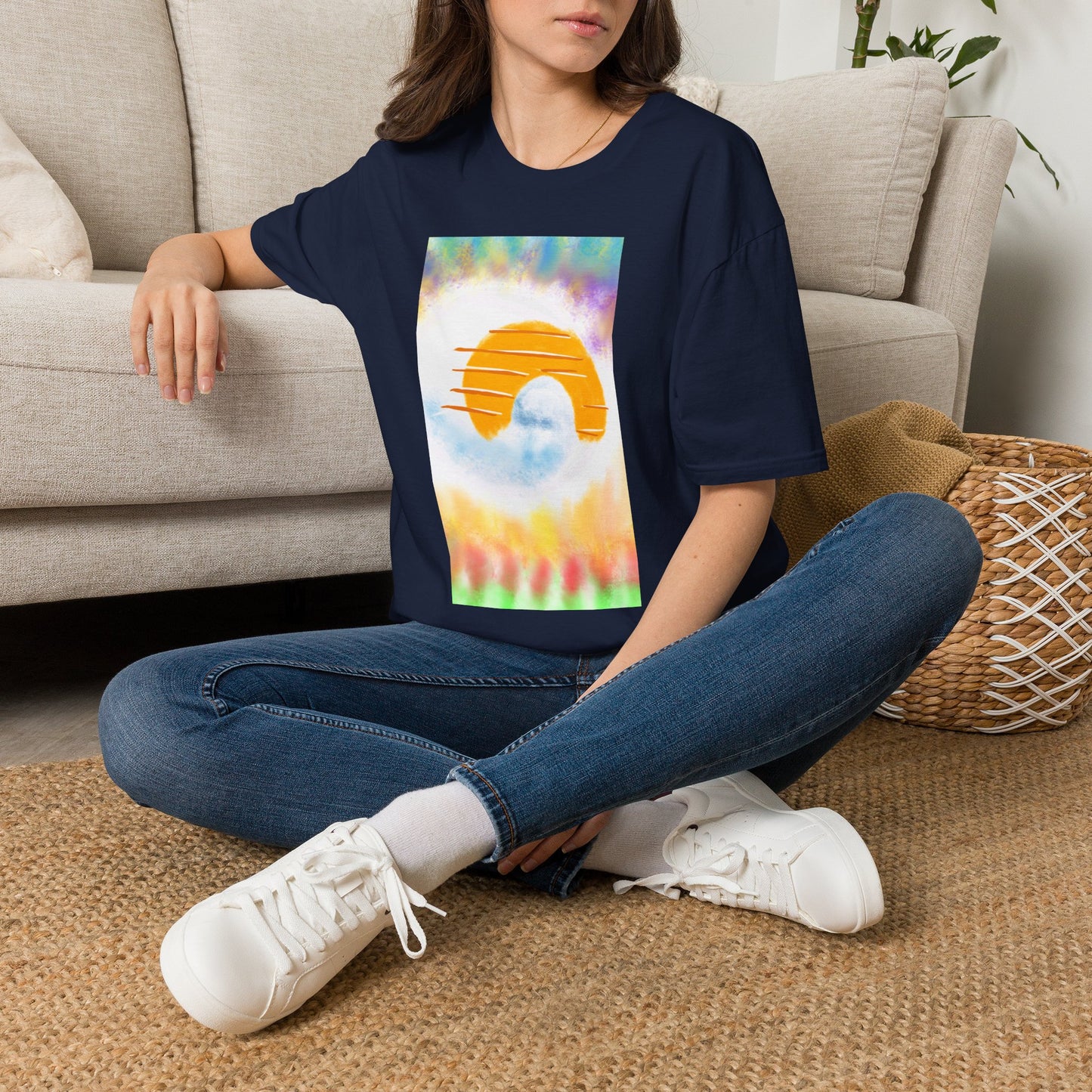 Retro Sunrise Graphic T-Shirt — Colorful Tie-Dye Vibe
