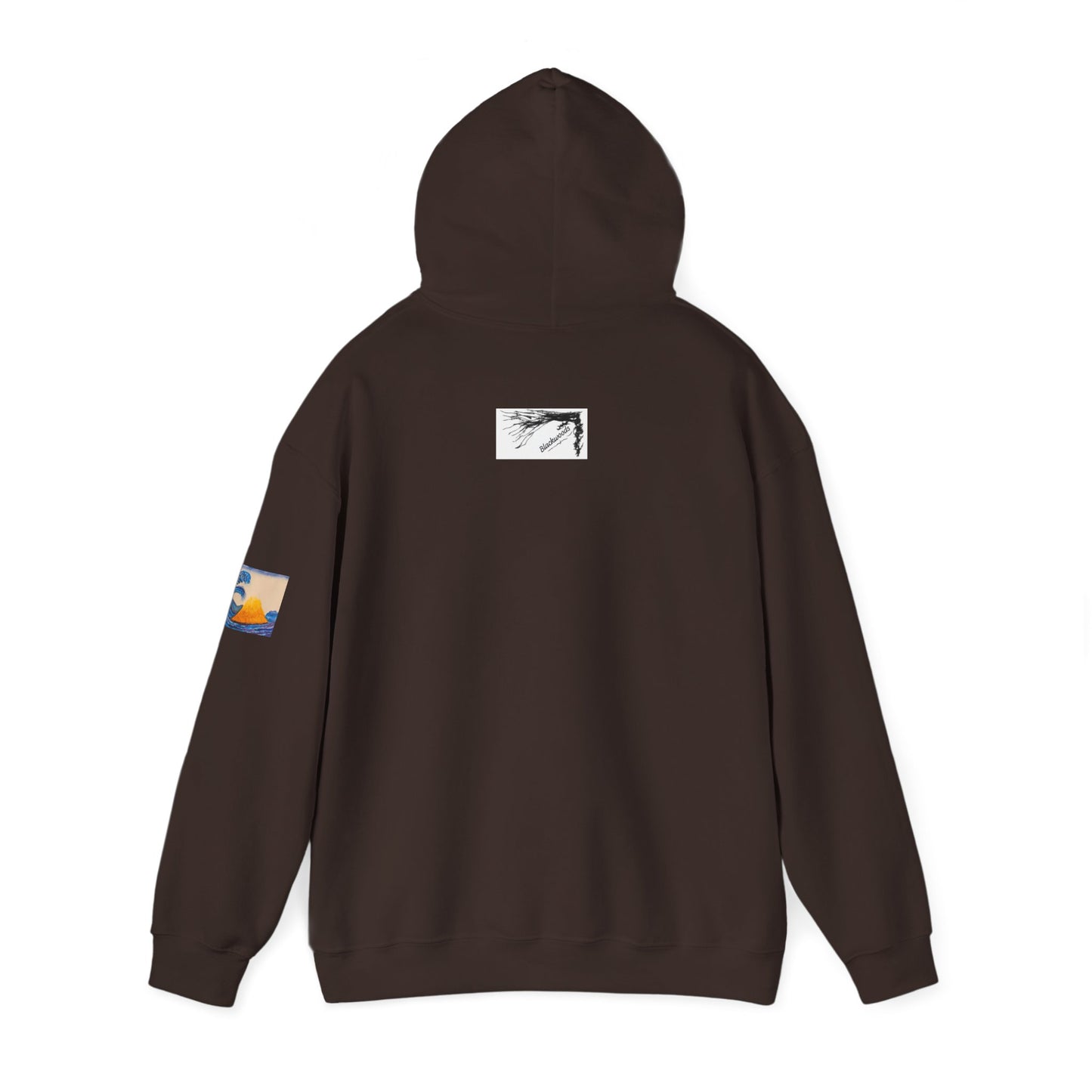 Wave and Volcano Art Hoodie — Ocean Wave Painting Sweatshirt