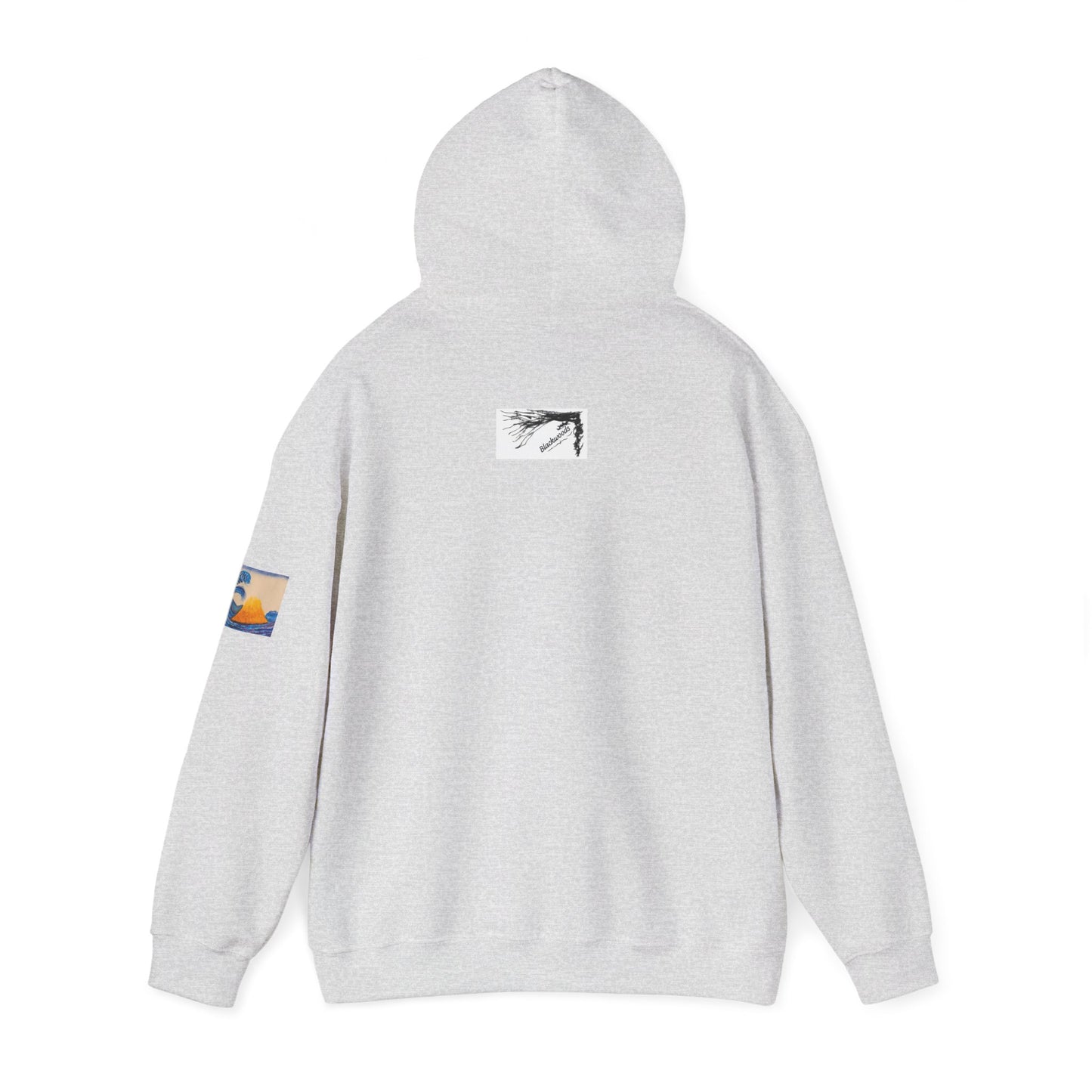 Wave and Volcano Art Hoodie — Ocean Wave Painting Sweatshirt