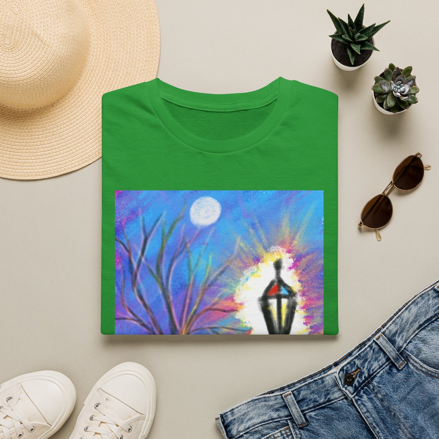 Moonlit Lantern T‑Shirt — Whimsical Nightscape Tee