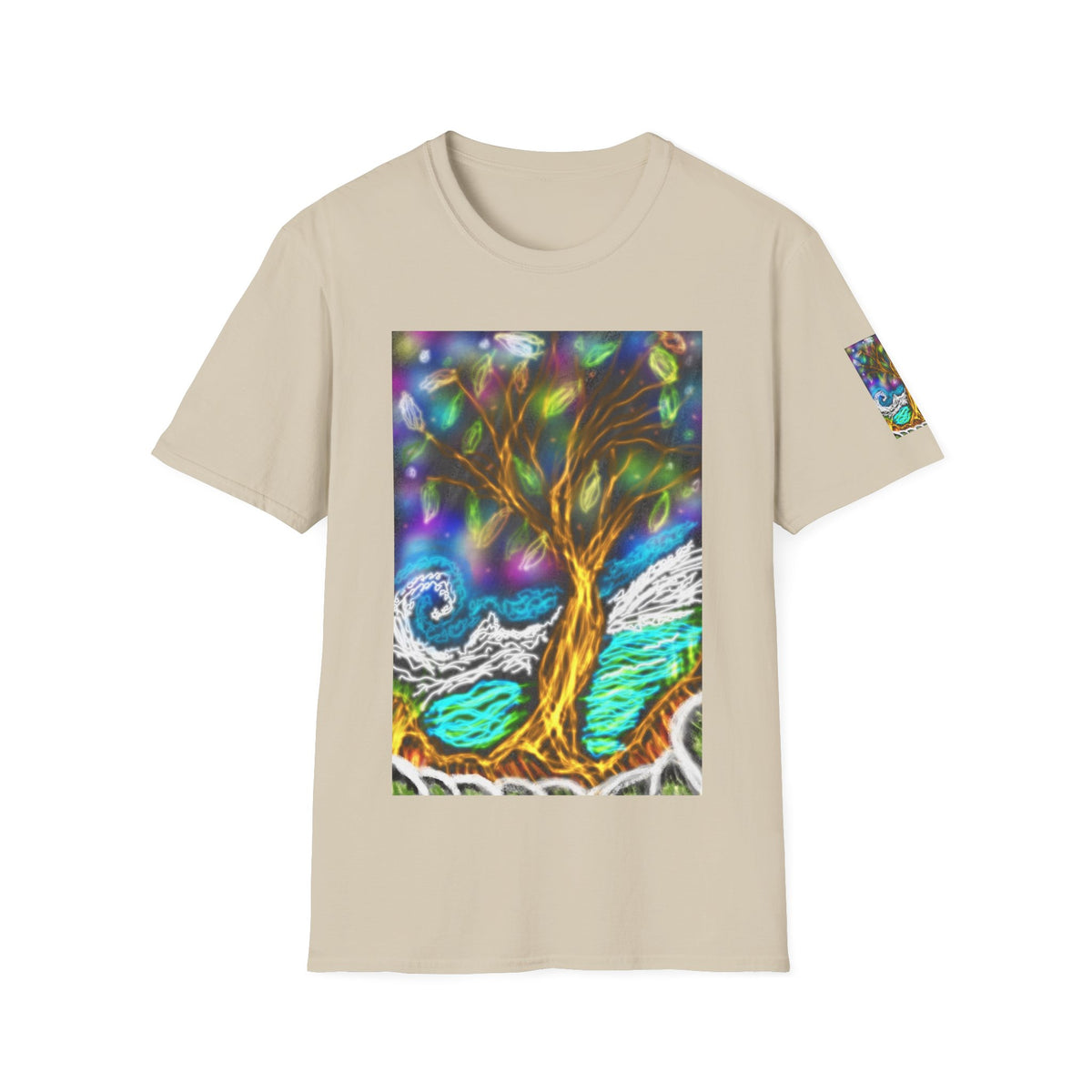 Mystic Tree Graphic T-Shirt — Colorful Ethereal Nature Design