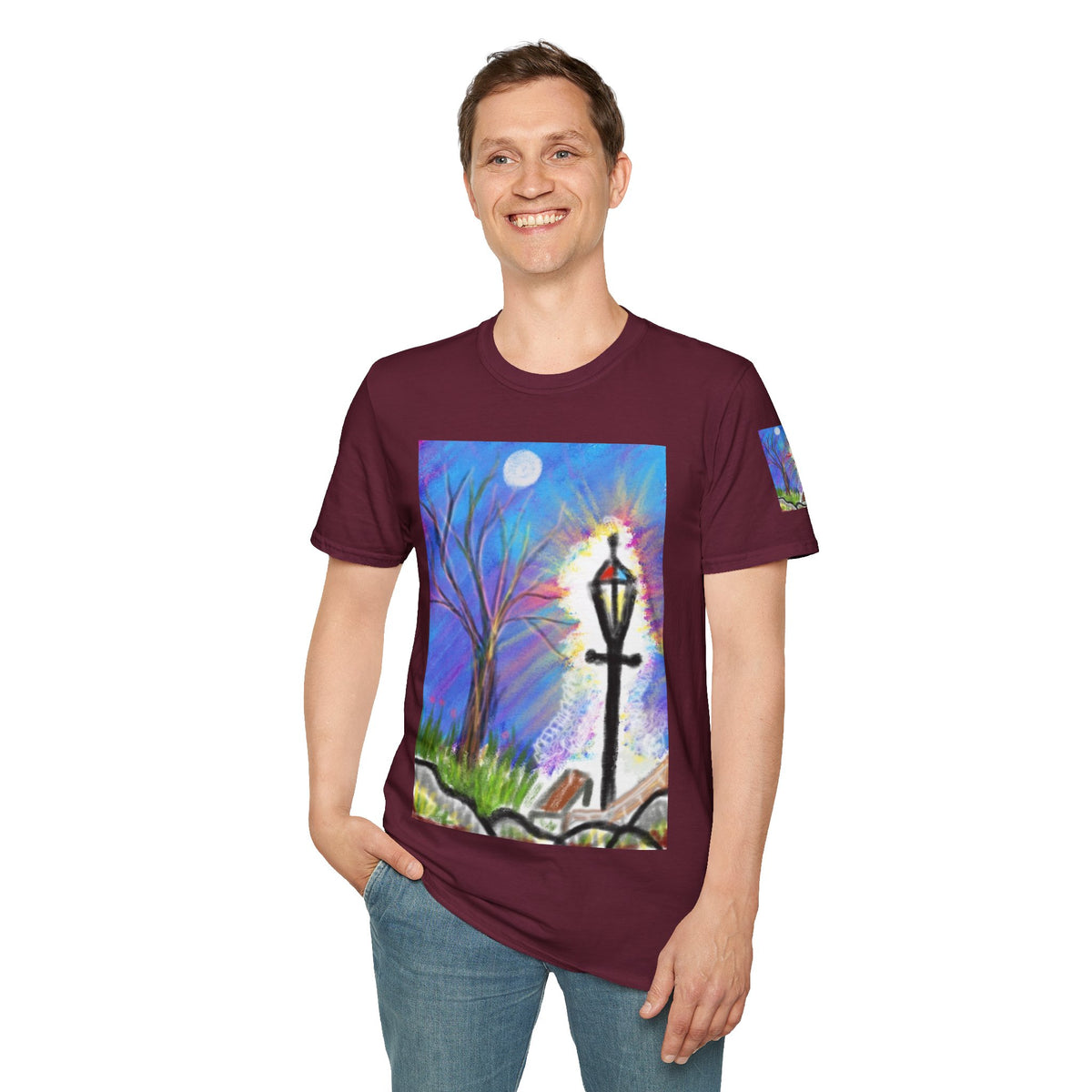 Moonlit Lantern T‑Shirt — Whimsical Nightscape Tee