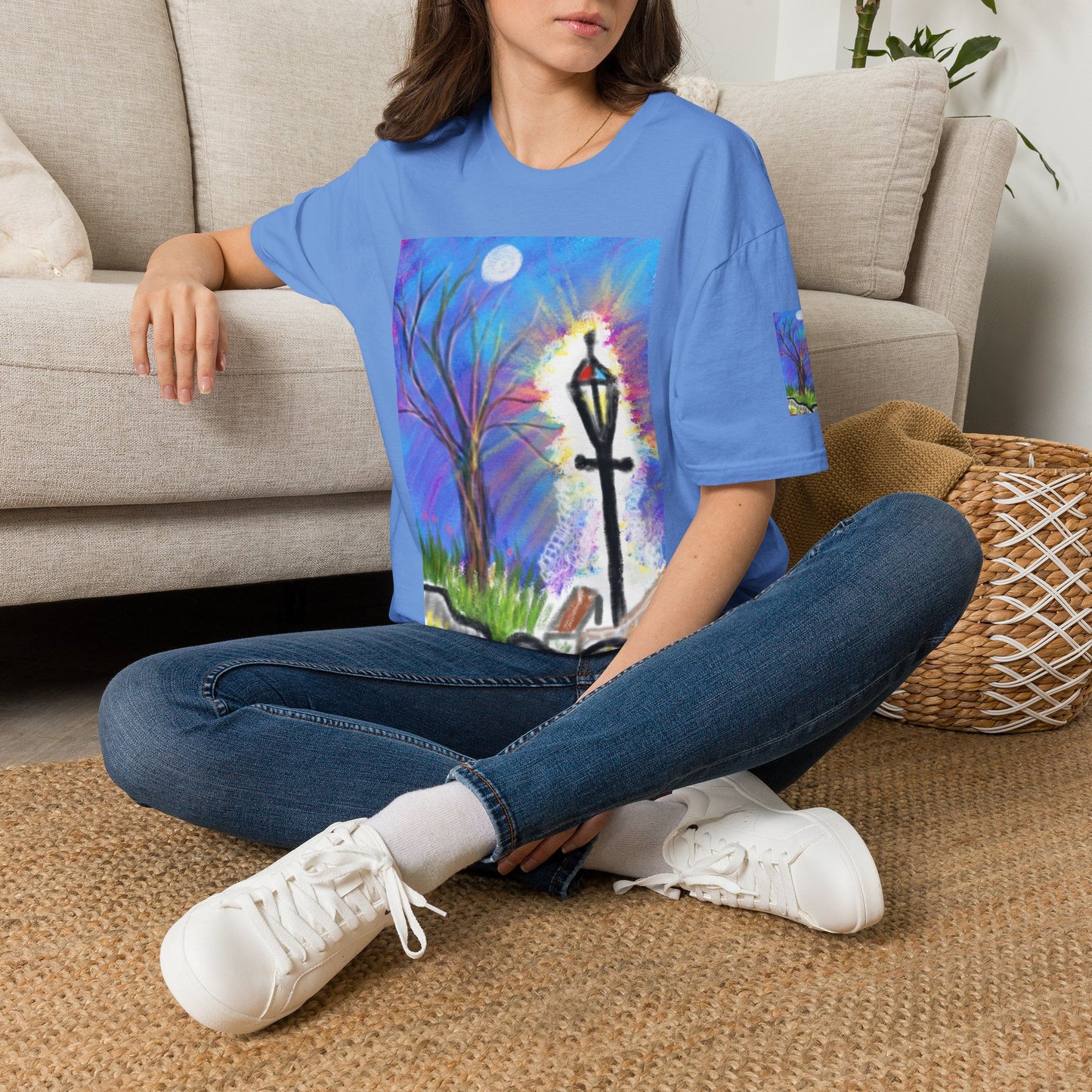 Moonlit Lantern T‑Shirt — Whimsical Nightscape Tee