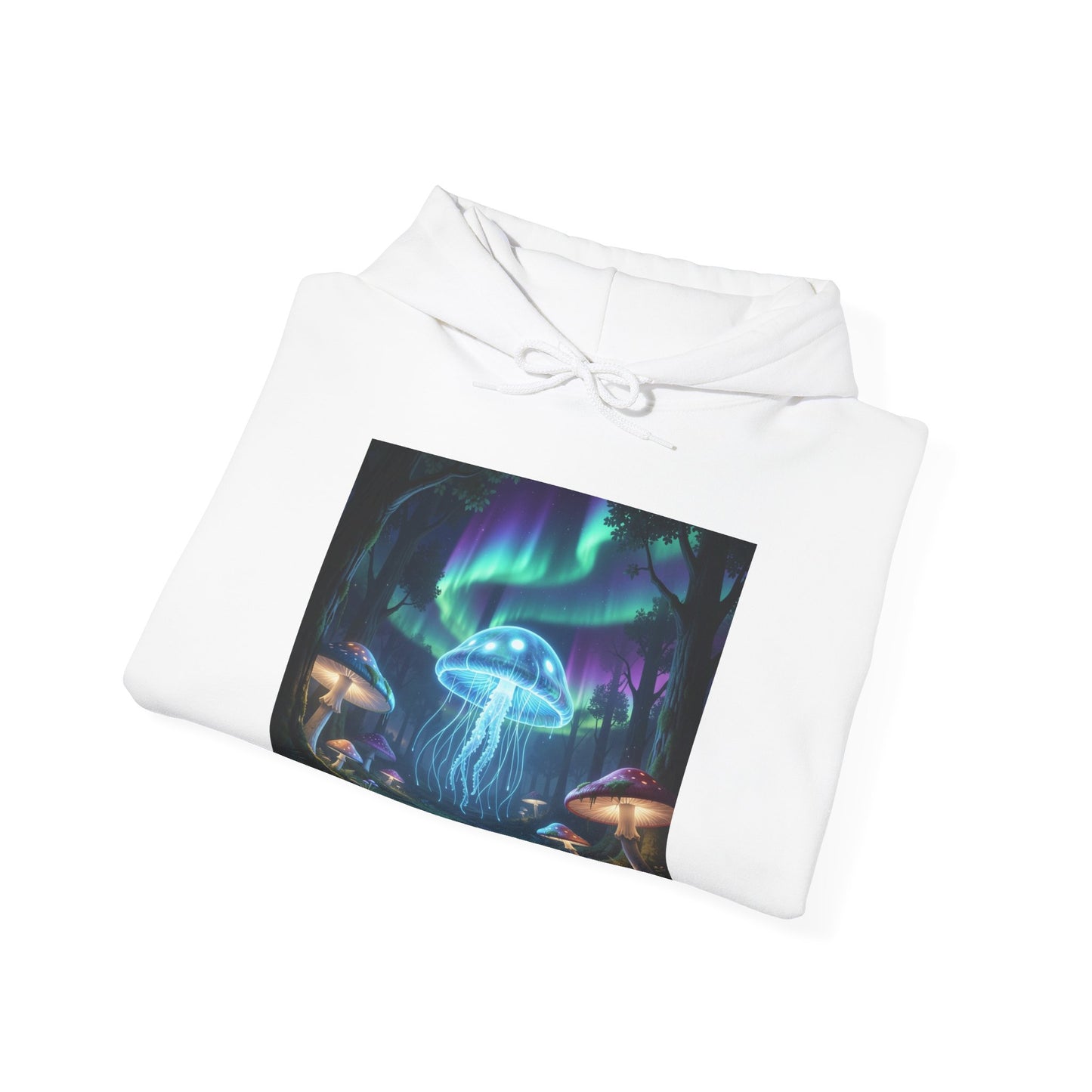 Mystical Glow Mushroom Jellyfish Hoodie – Neon Forest Jellyfish Design
