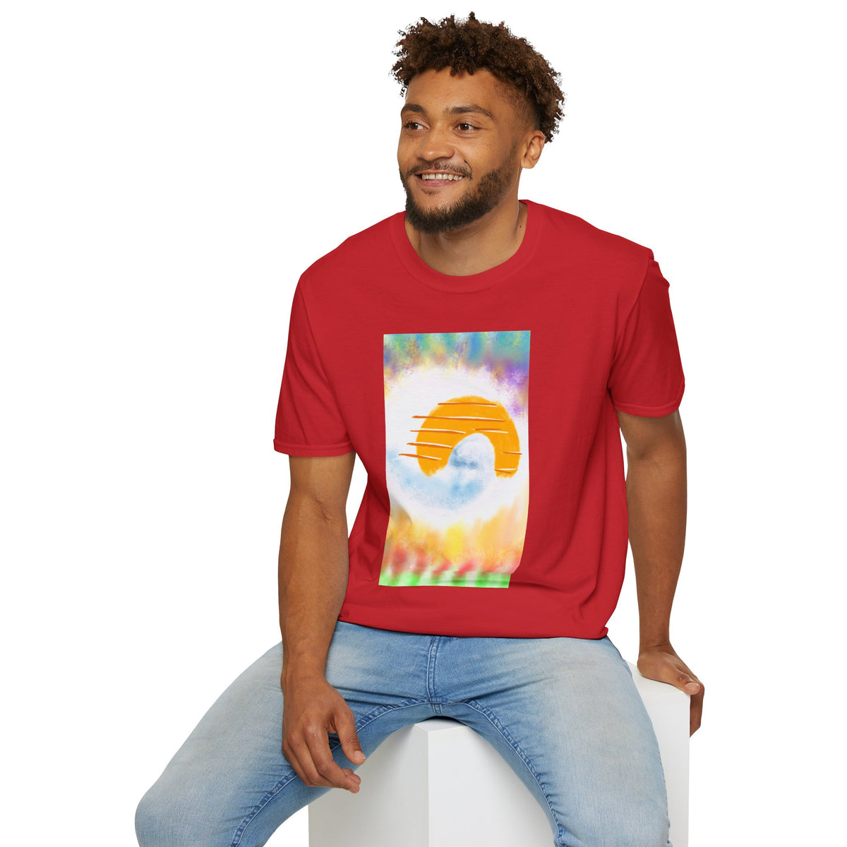 Retro Sunrise Graphic T-Shirt — Colorful Tie-Dye Vibe