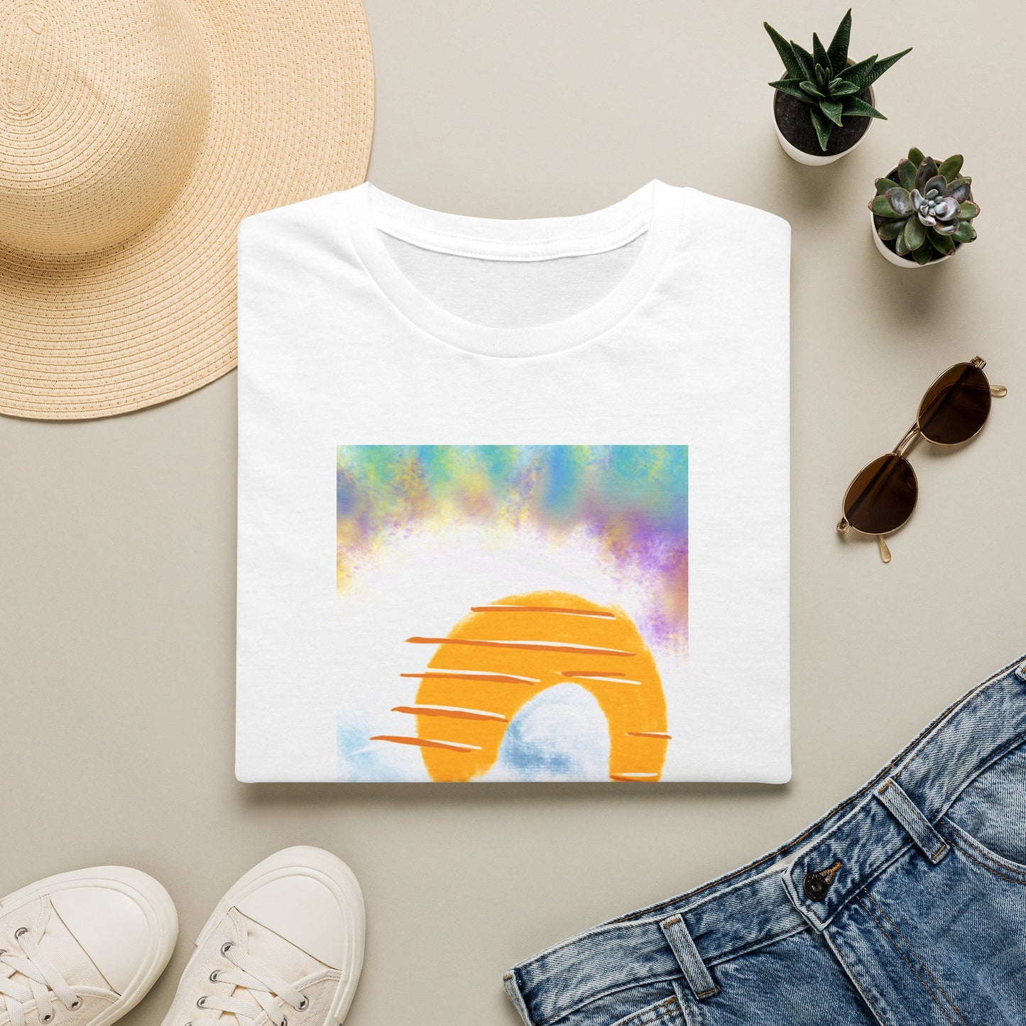 Retro Sunrise Graphic T-Shirt — Colorful Tie-Dye Vibe