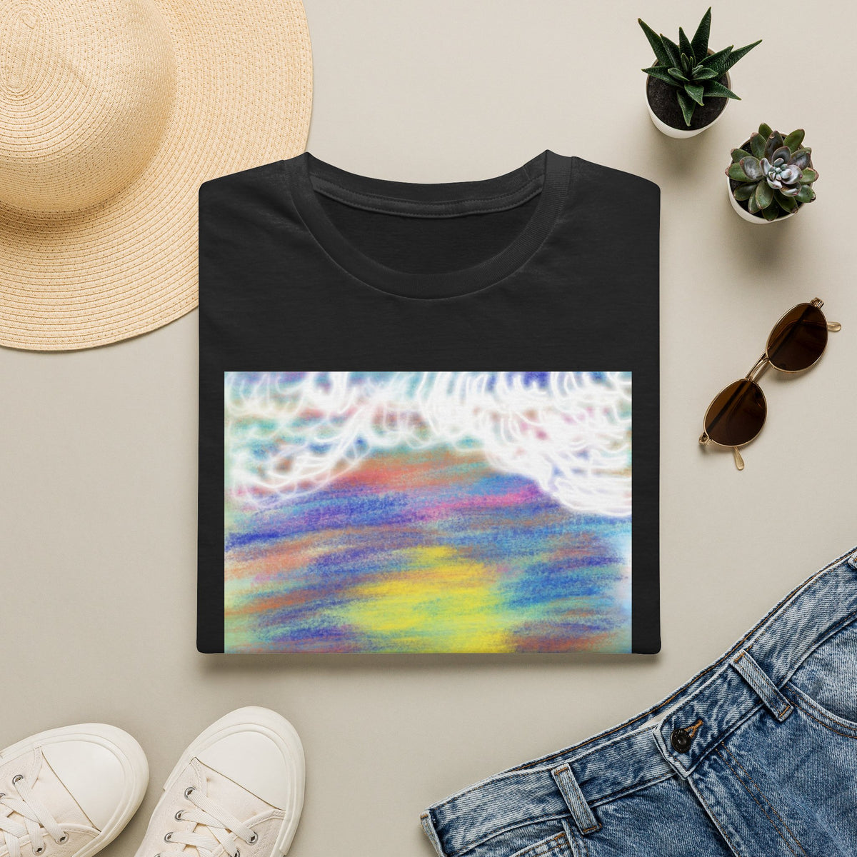 Abstract Sunset Wave T-Shirt