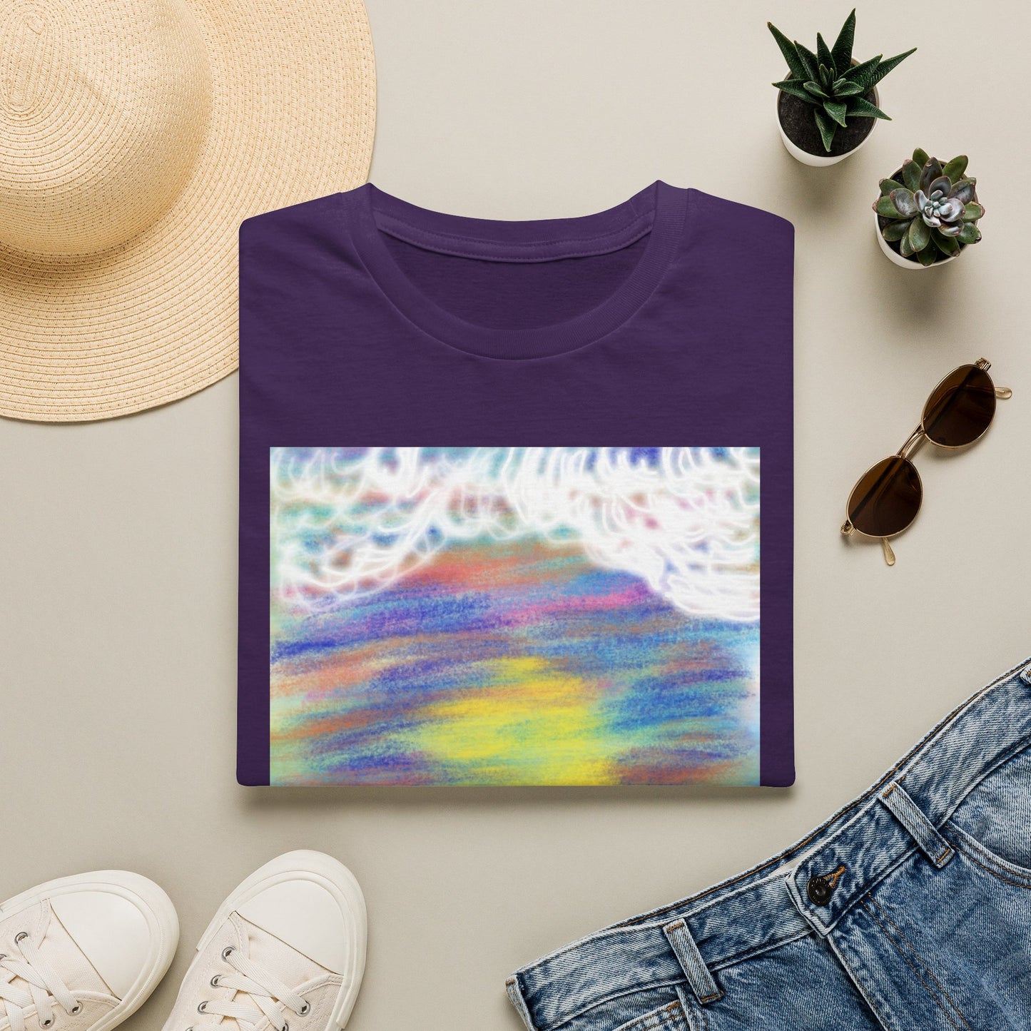 Abstract Sunset Wave T-Shirt