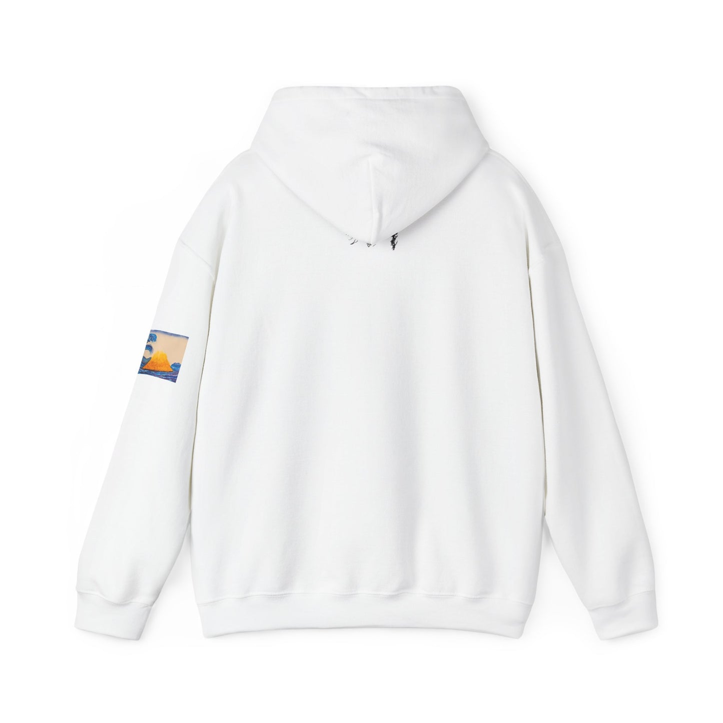 Wave and Volcano Art Hoodie — Ocean Wave Painting Sweatshirt