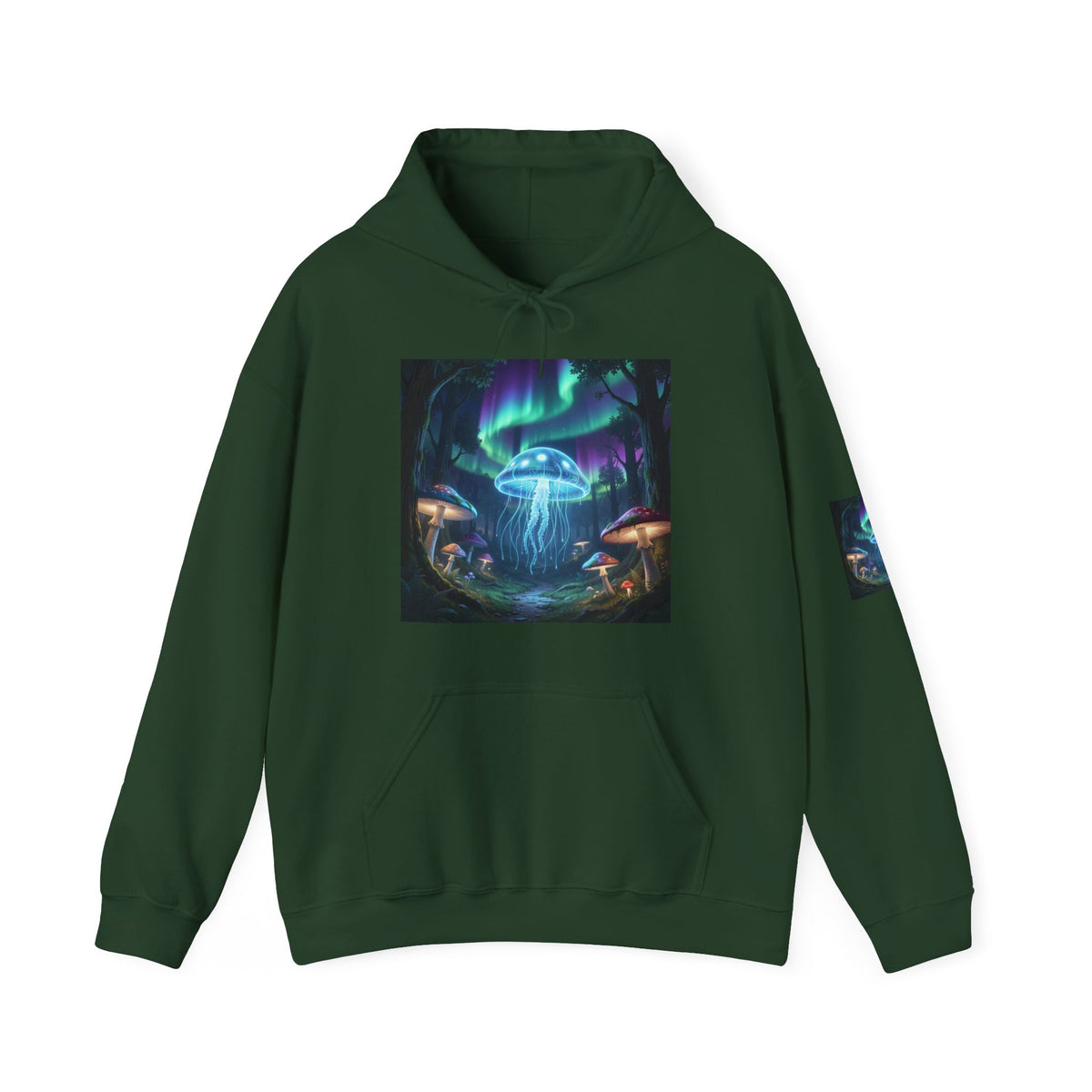 Mystical Glow Mushroom Jellyfish Hoodie – Neon Forest Jellyfish Design
