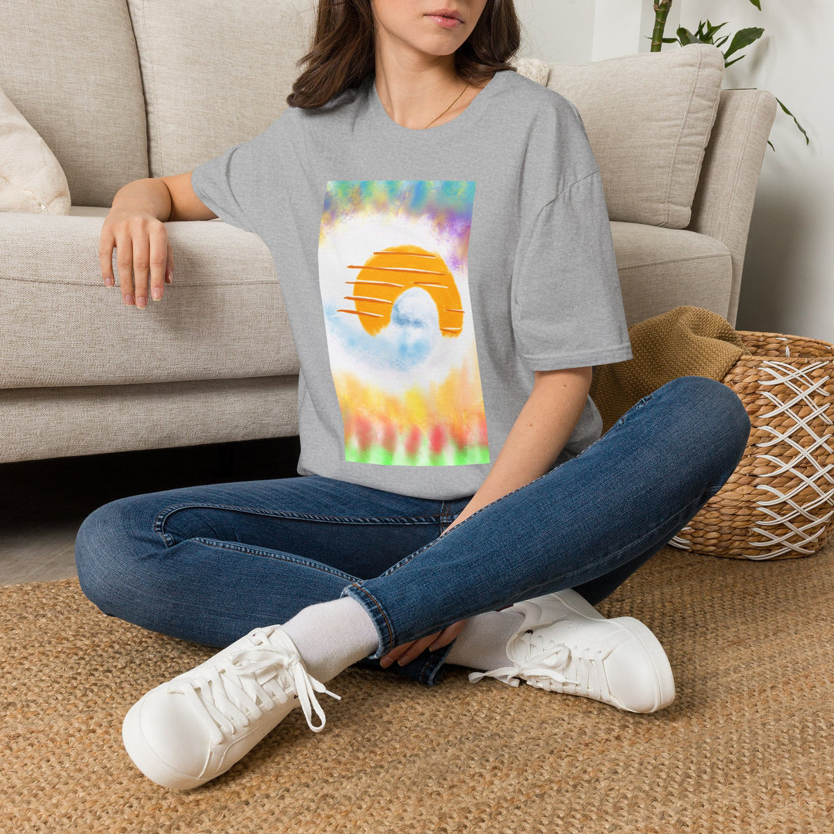 Retro Sunrise Graphic T-Shirt — Colorful Tie-Dye Vibe