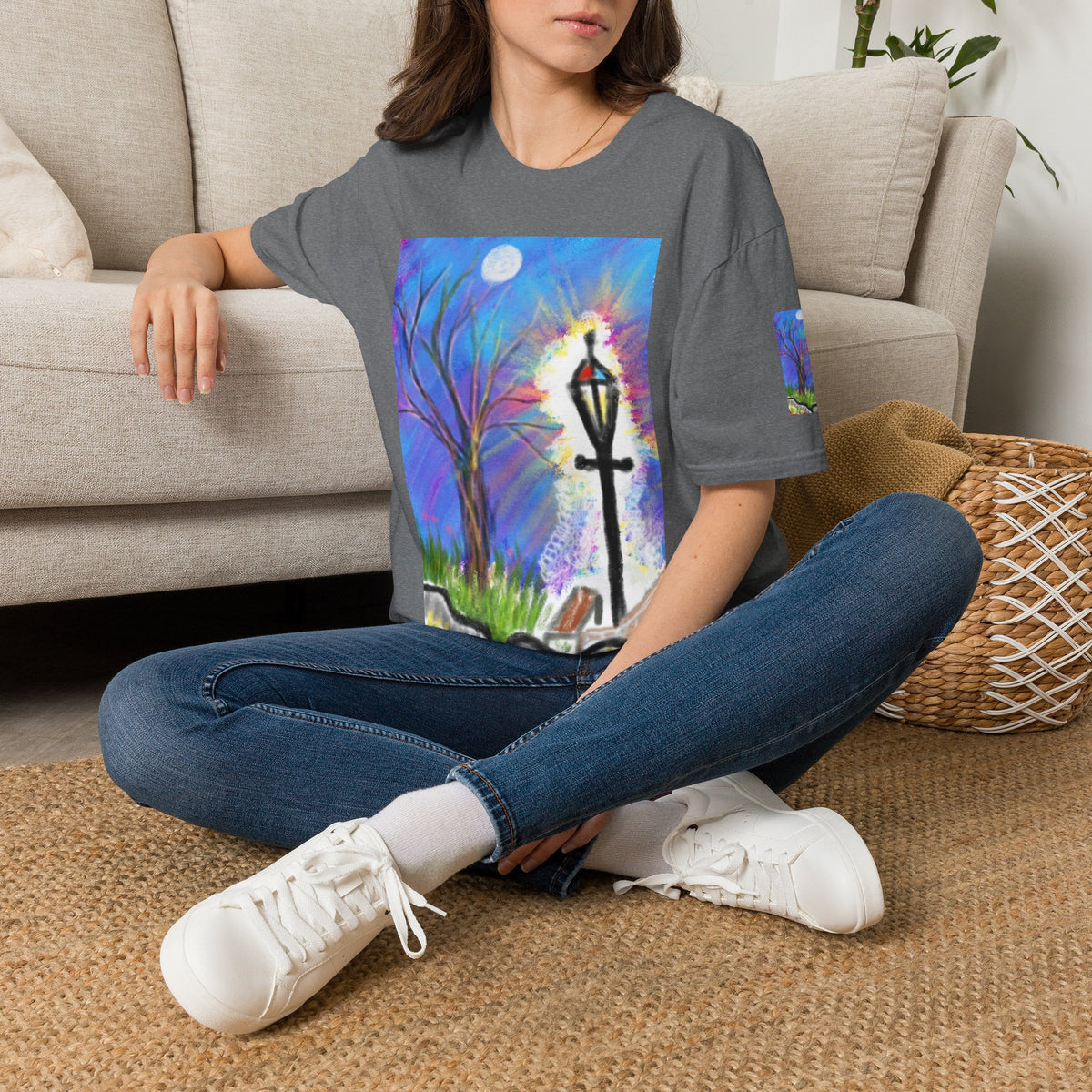 Moonlit Lantern T‑Shirt — Whimsical Nightscape Tee