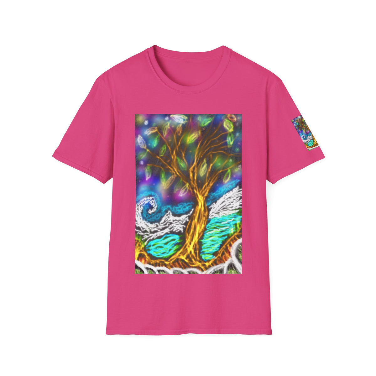 Mystic Tree Graphic T-Shirt — Colorful Ethereal Nature Design