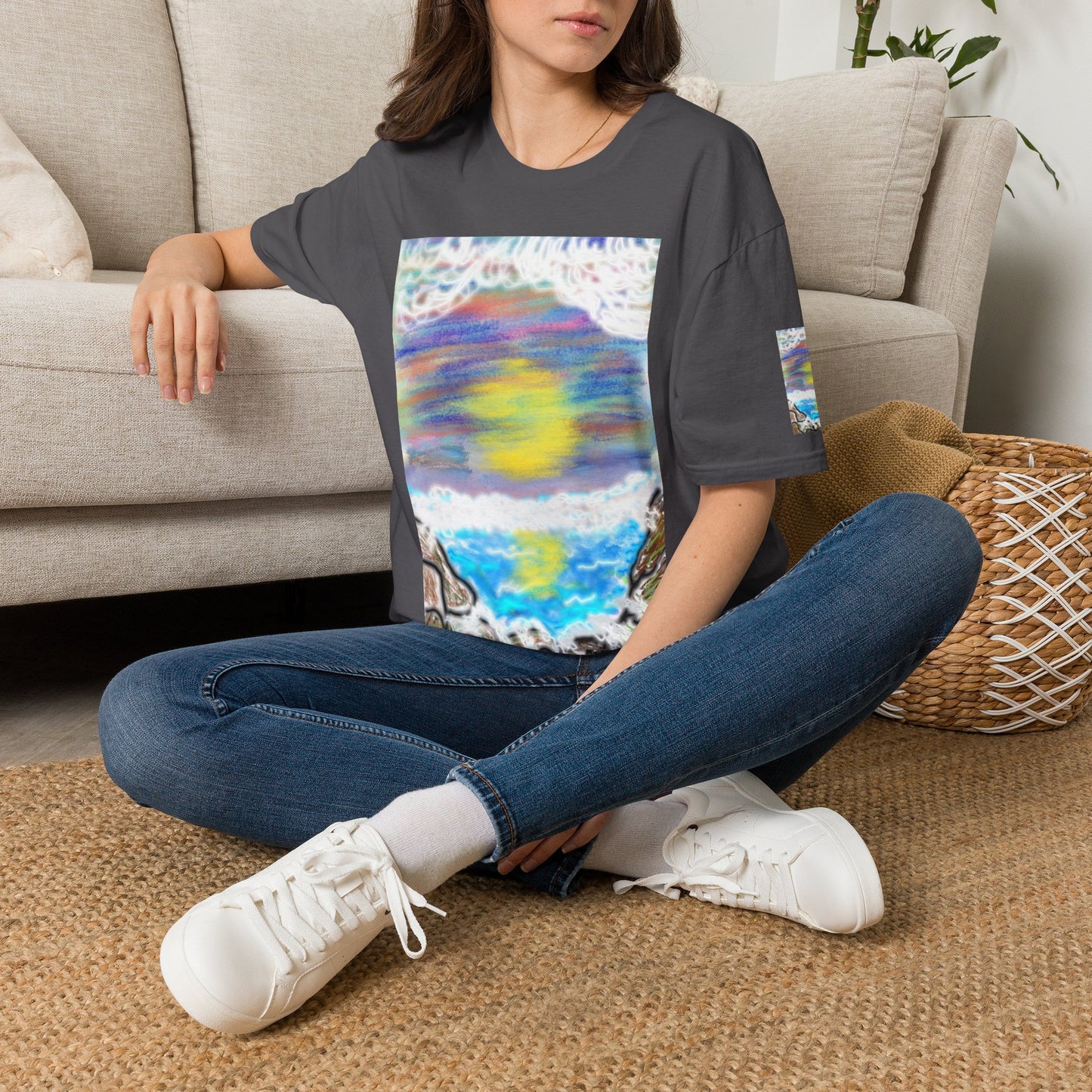 Abstract Sunset Wave T-Shirt