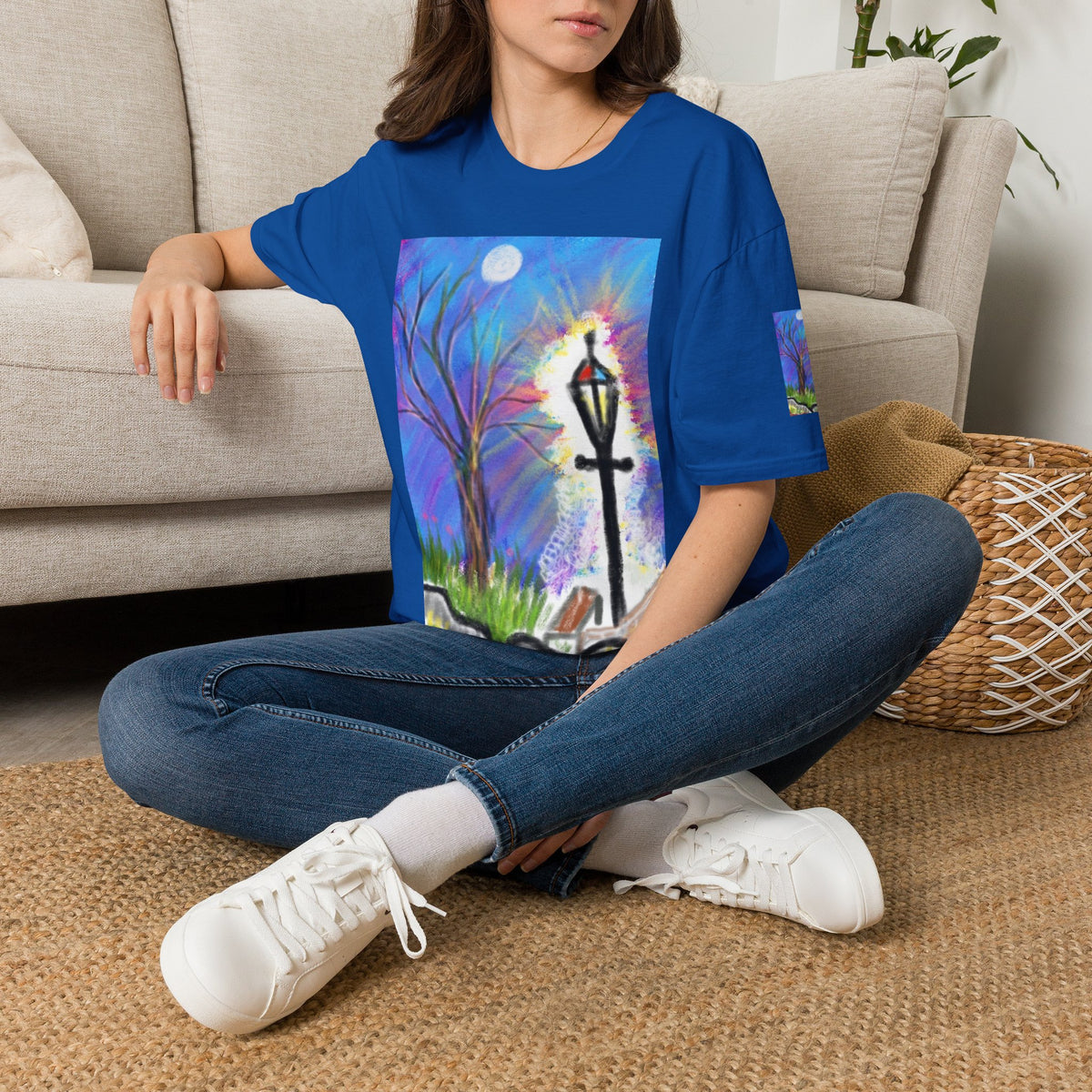 Moonlit Lantern T‑Shirt — Whimsical Nightscape Tee