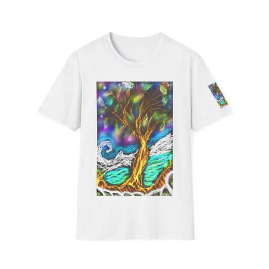 Mystic Tree Graphic T-Shirt — Colorful Ethereal Nature Design