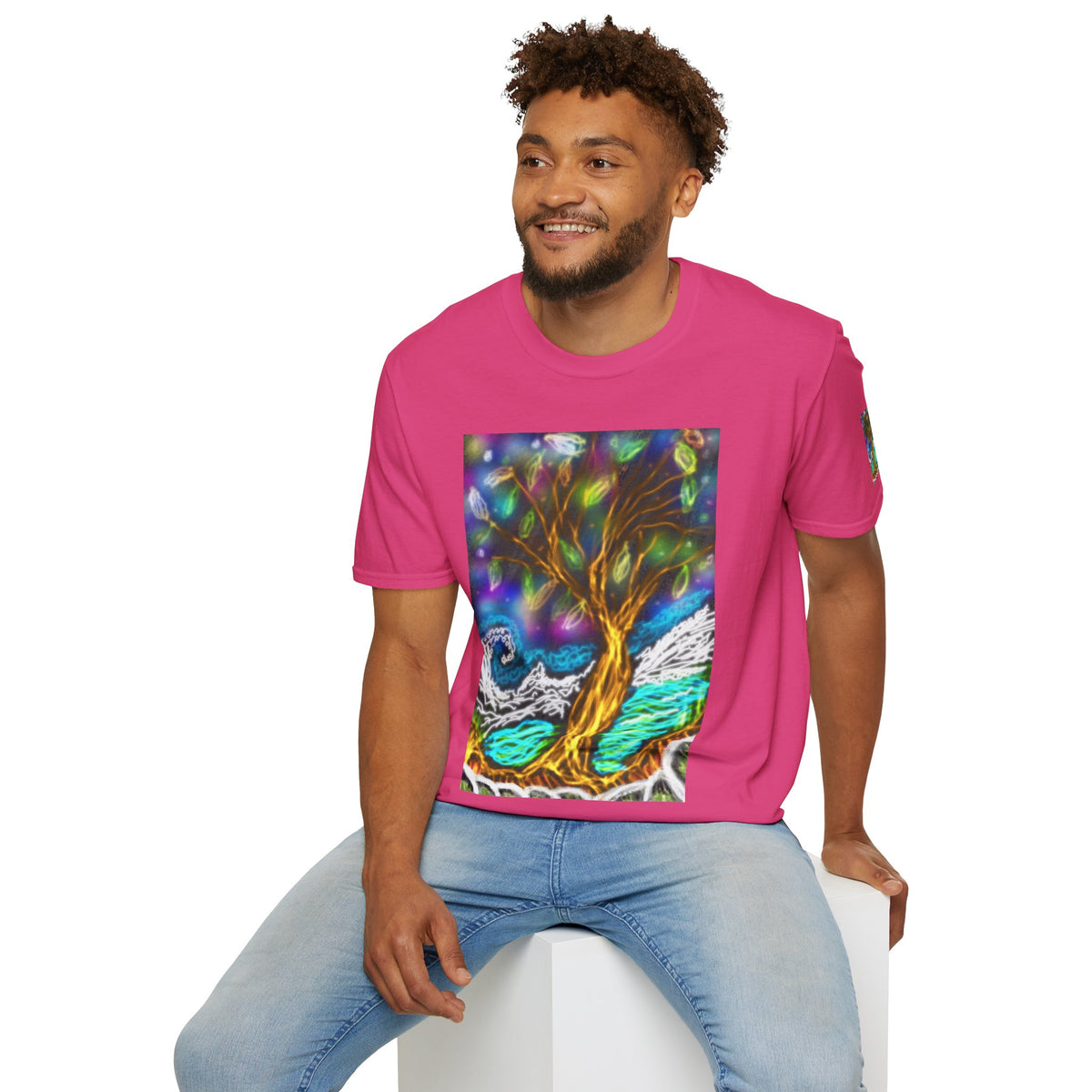 Mystic Tree Graphic T-Shirt — Colorful Ethereal Nature Design