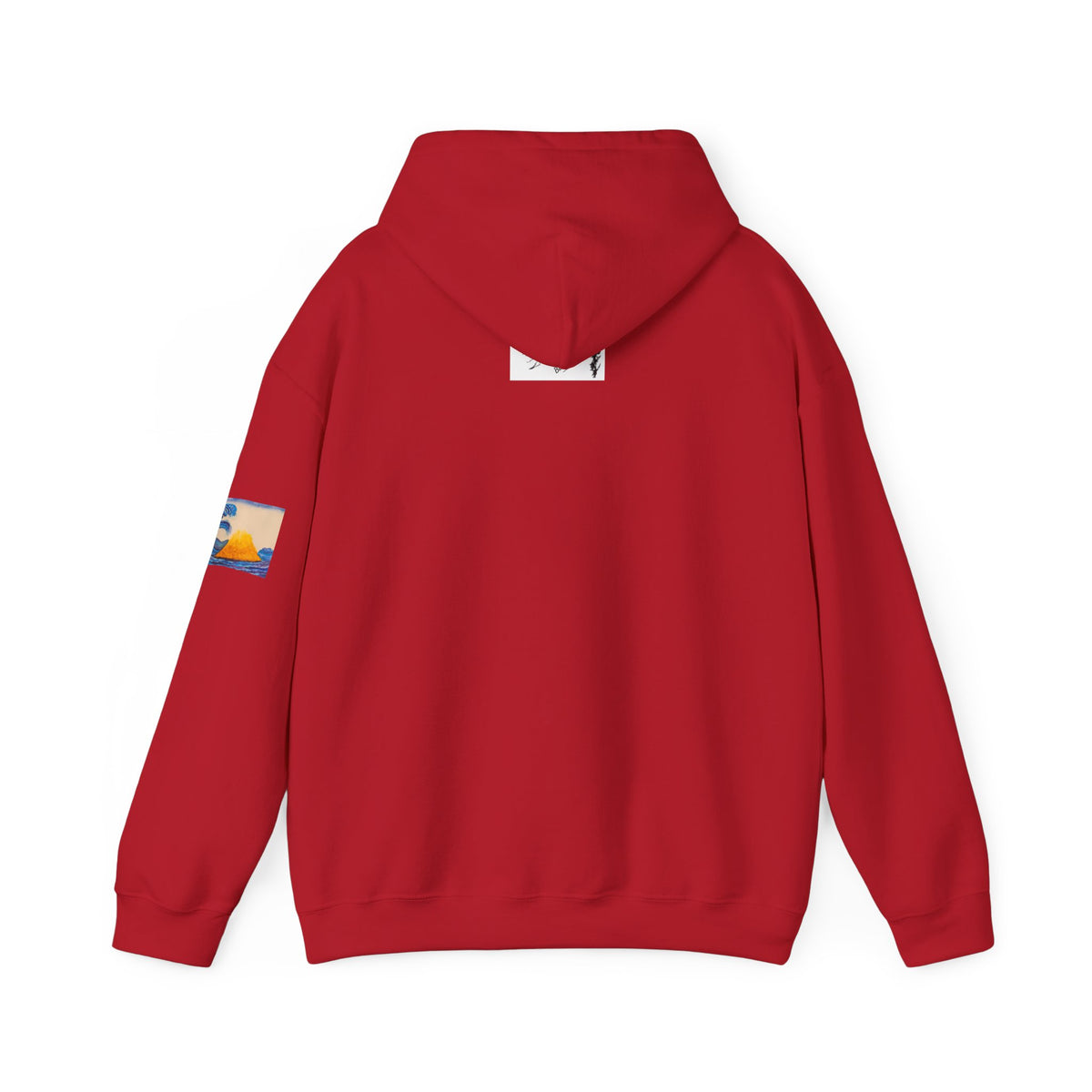 Wave and Volcano Art Hoodie — Ocean Wave Painting Sweatshirt
