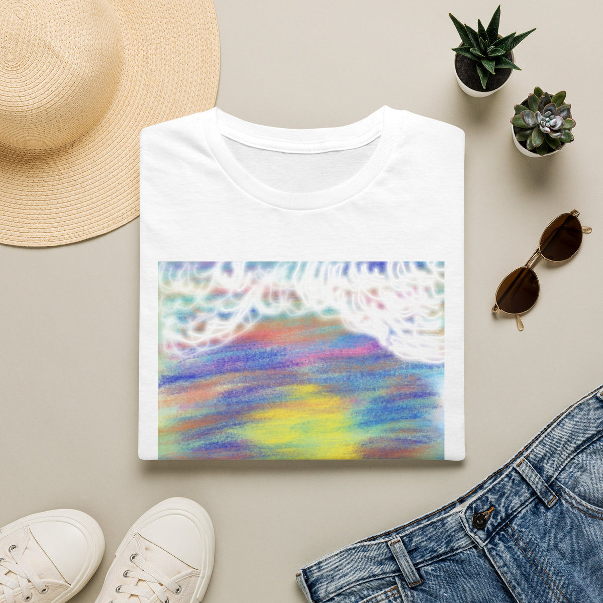Abstract Sunset Wave T-Shirt