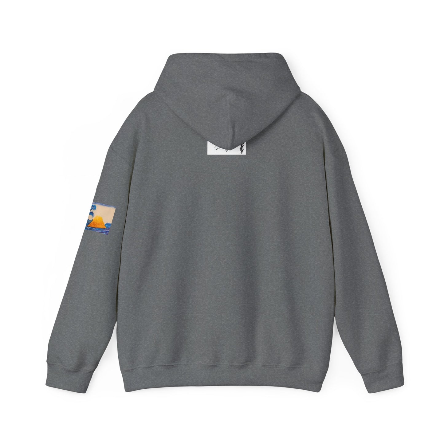 Wave and Volcano Art Hoodie — Ocean Wave Painting Sweatshirt