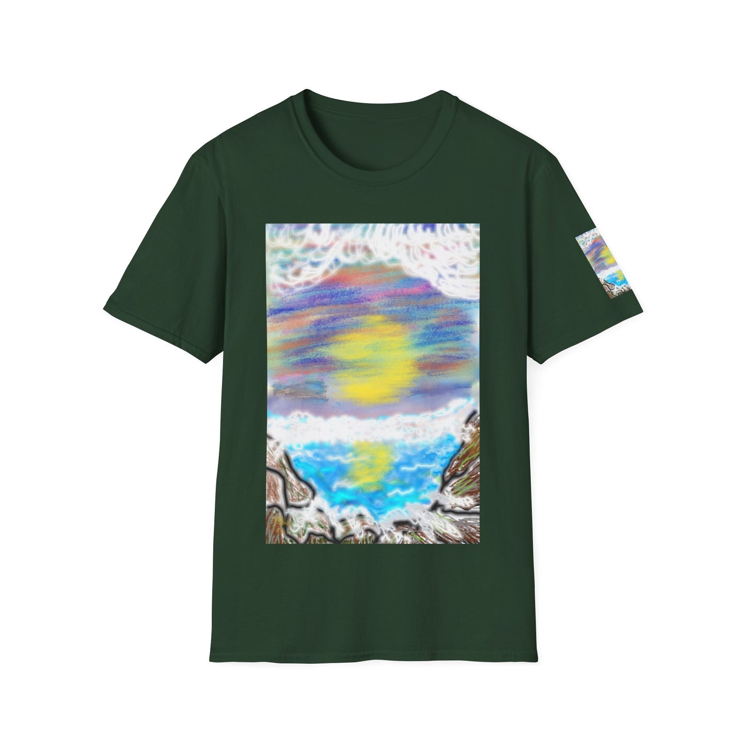 Abstract Sunset Wave T-Shirt