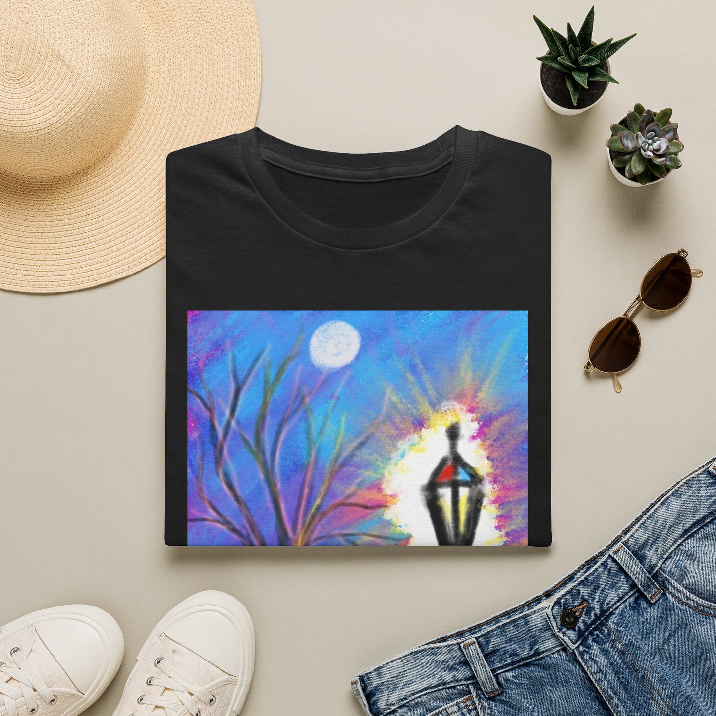 Moonlit Lantern T‑Shirt — Whimsical Nightscape Tee