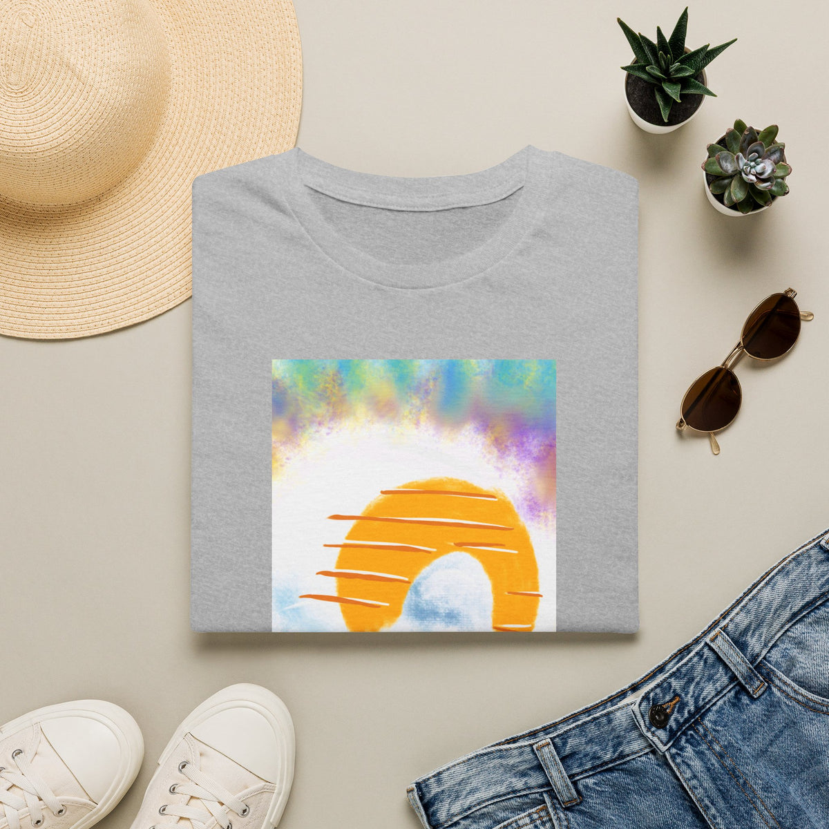 Retro Sunrise Graphic T-Shirt — Colorful Tie-Dye Vibe