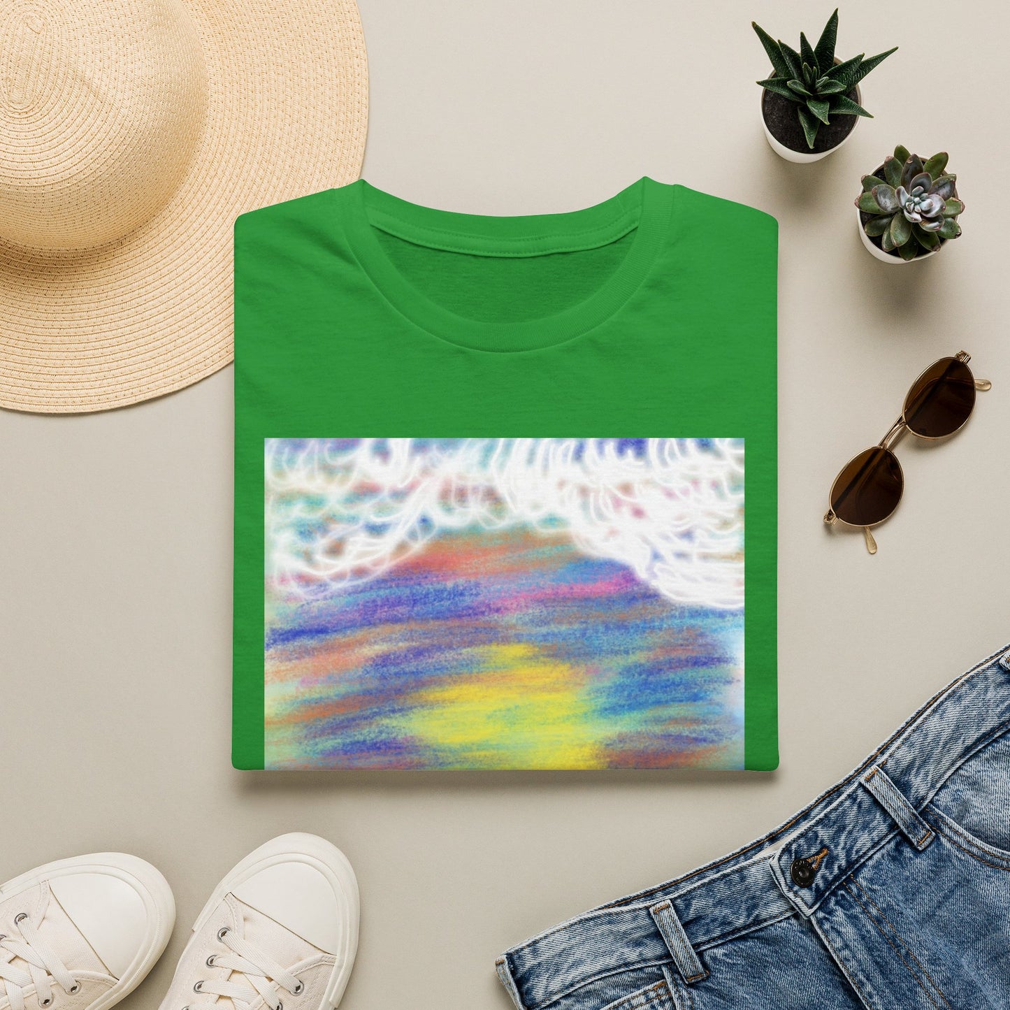 Abstract Sunset Wave T-Shirt