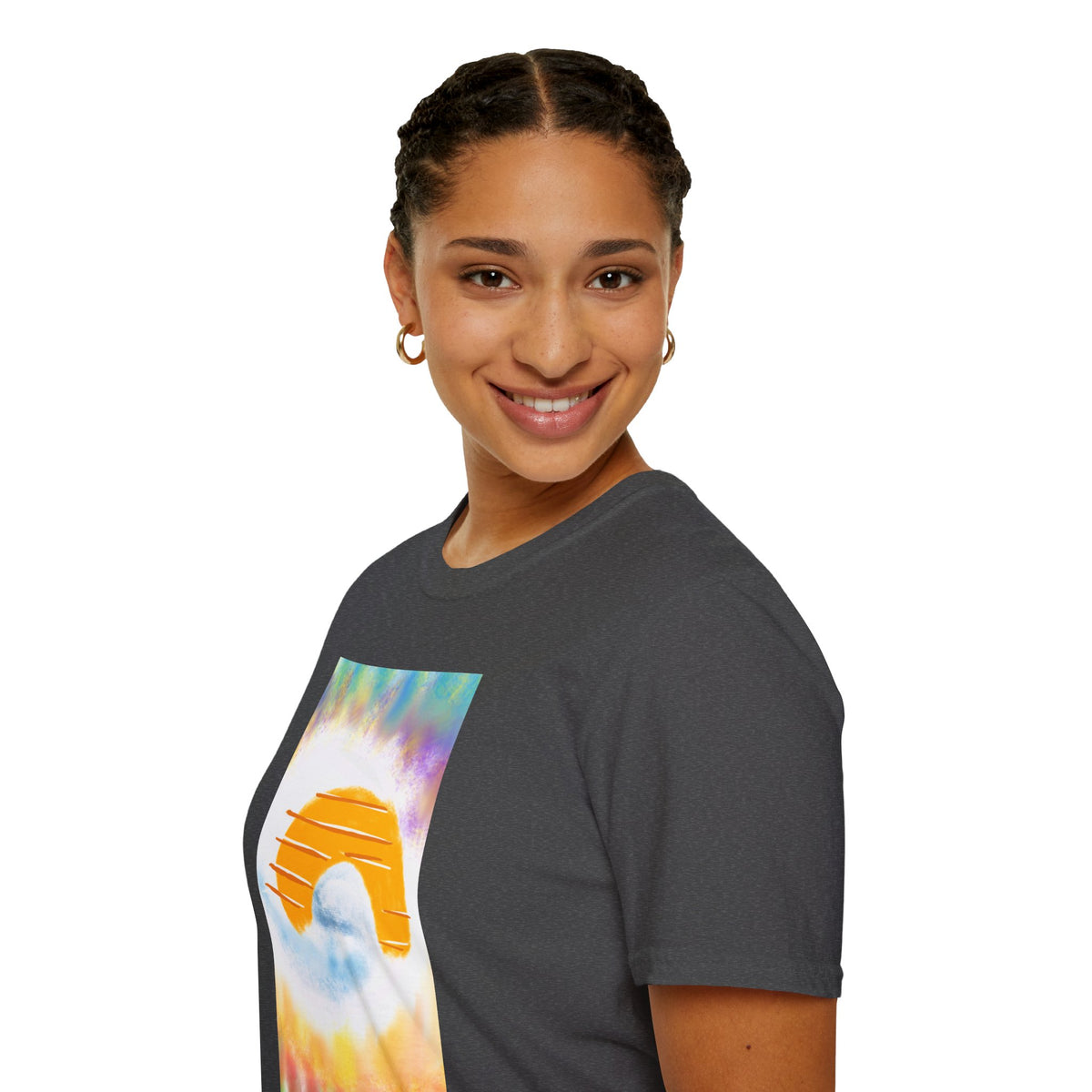 Retro Sunrise Graphic T-Shirt — Colorful Tie-Dye Vibe