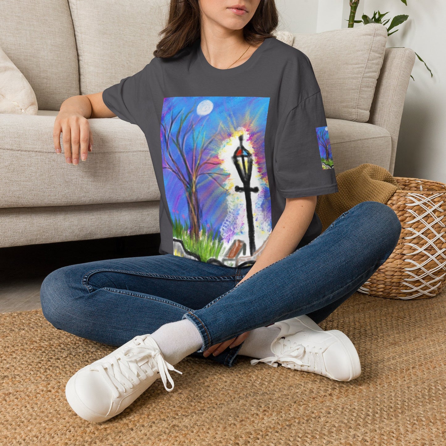 Moonlit Lantern T‑Shirt — Whimsical Nightscape Tee