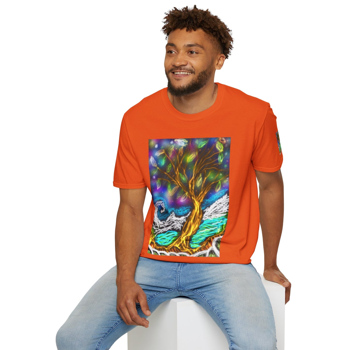 Mystic Tree Graphic T-Shirt — Colorful Ethereal Nature Design