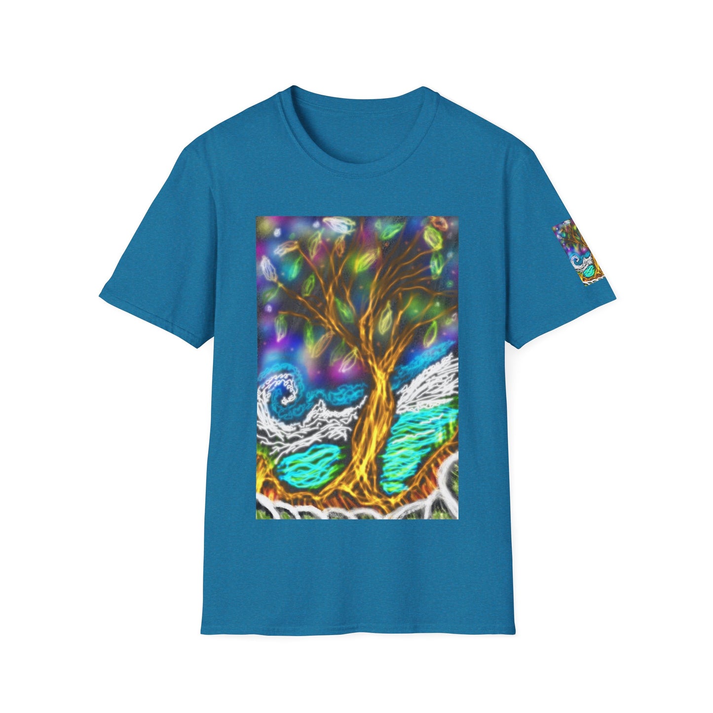 Mystic Tree Graphic T-Shirt — Colorful Ethereal Nature Design