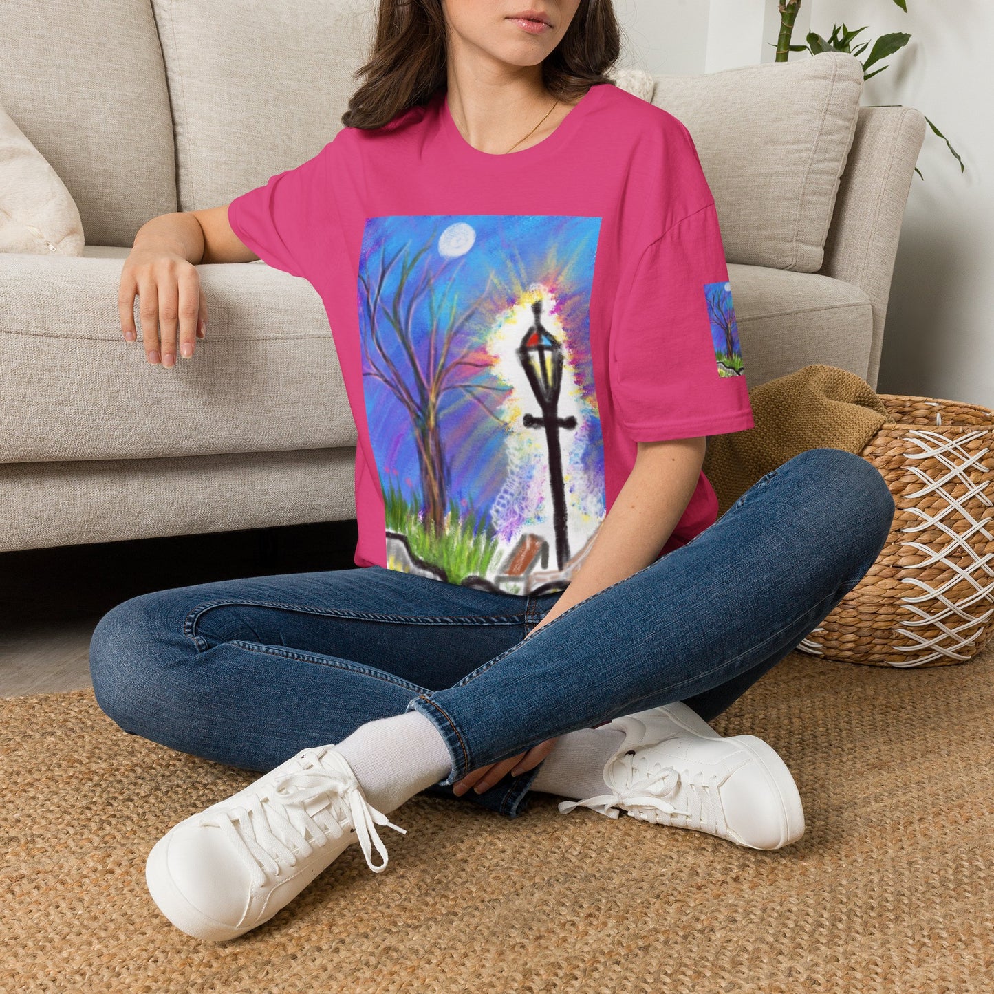 Moonlit Lantern T‑Shirt — Whimsical Nightscape Tee