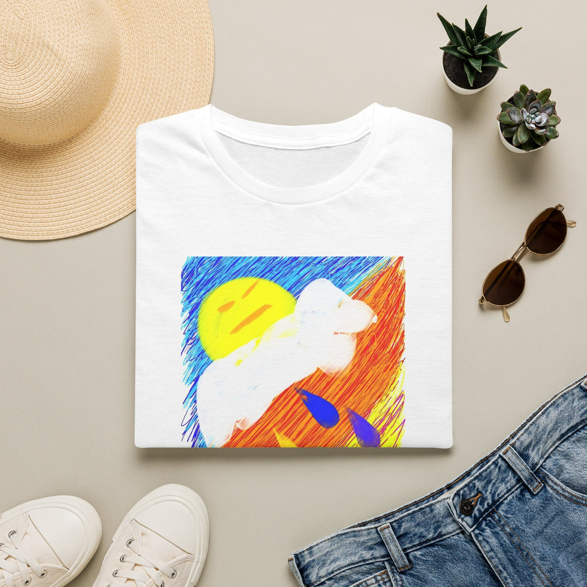 Abstract Sunset T-Shirt — Dog Drops Colour