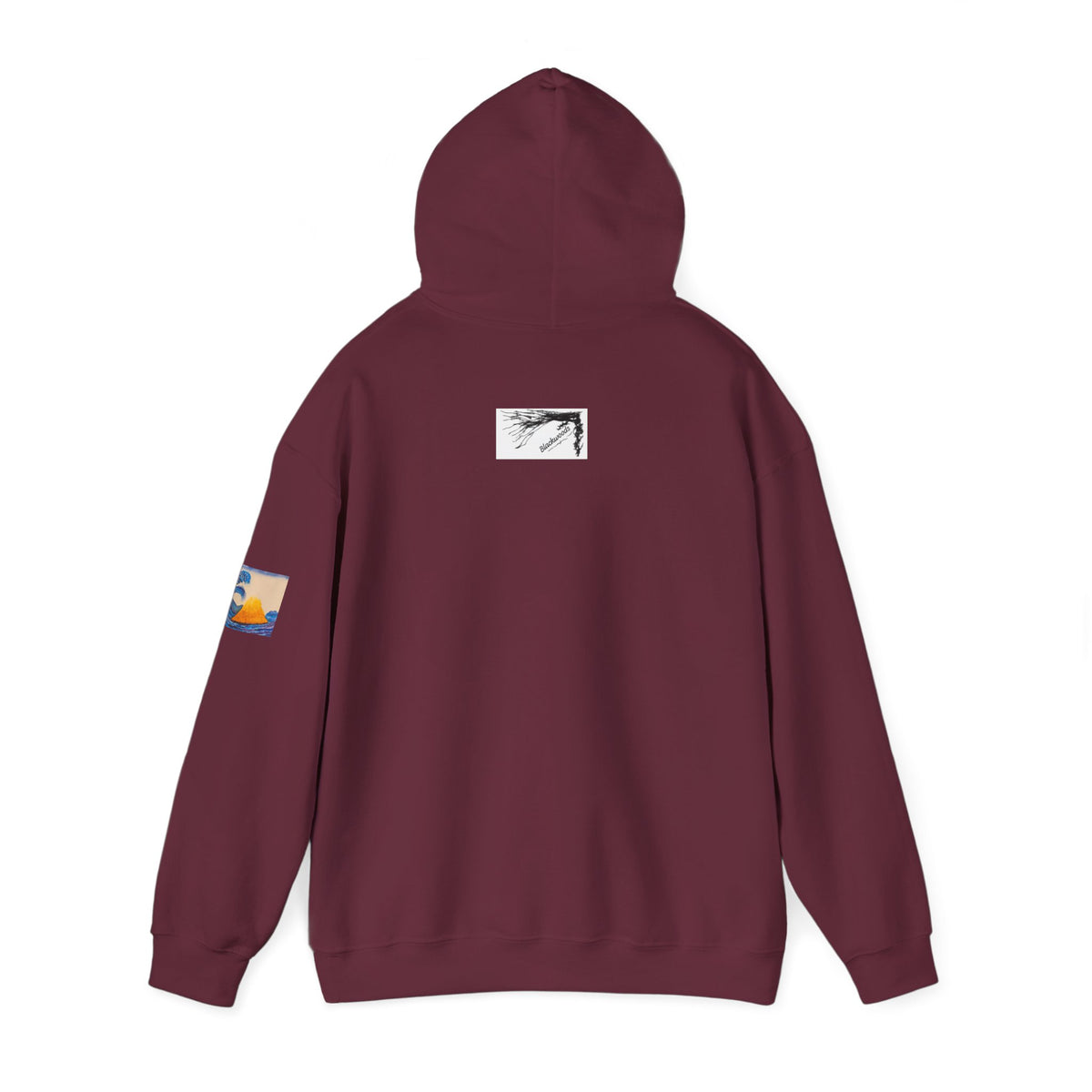 Wave and Volcano Art Hoodie — Ocean Wave Painting Sweatshirt