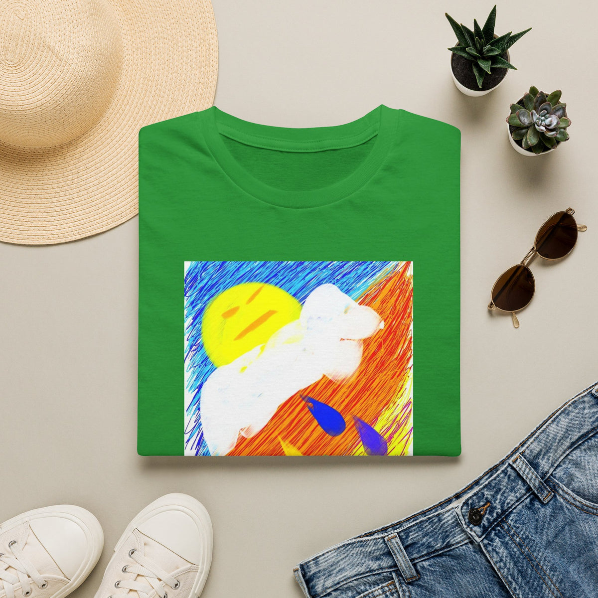 Abstract Sunset T-Shirt — Dog Drops Colour