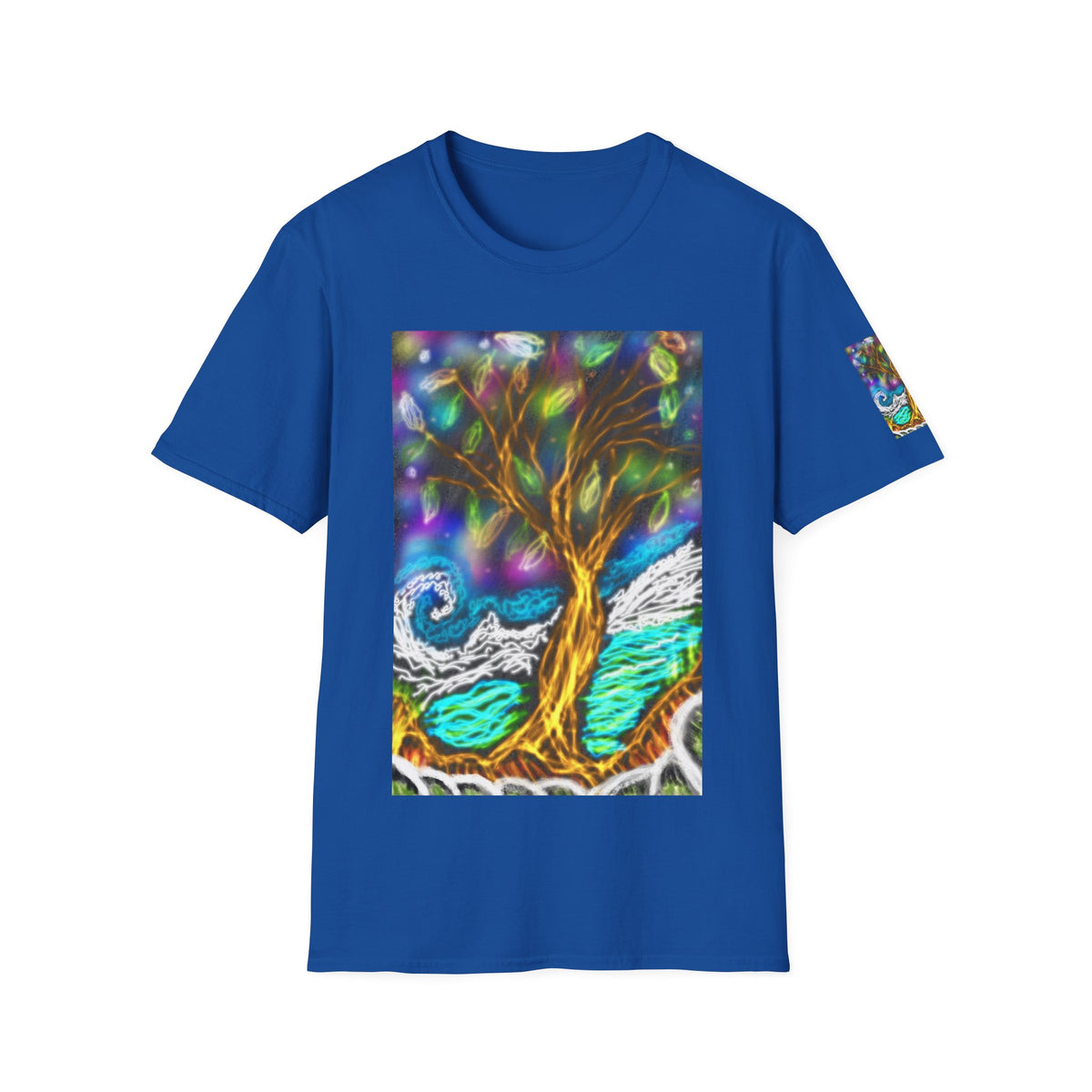 Mystic Tree Graphic T-Shirt — Colorful Ethereal Nature Design