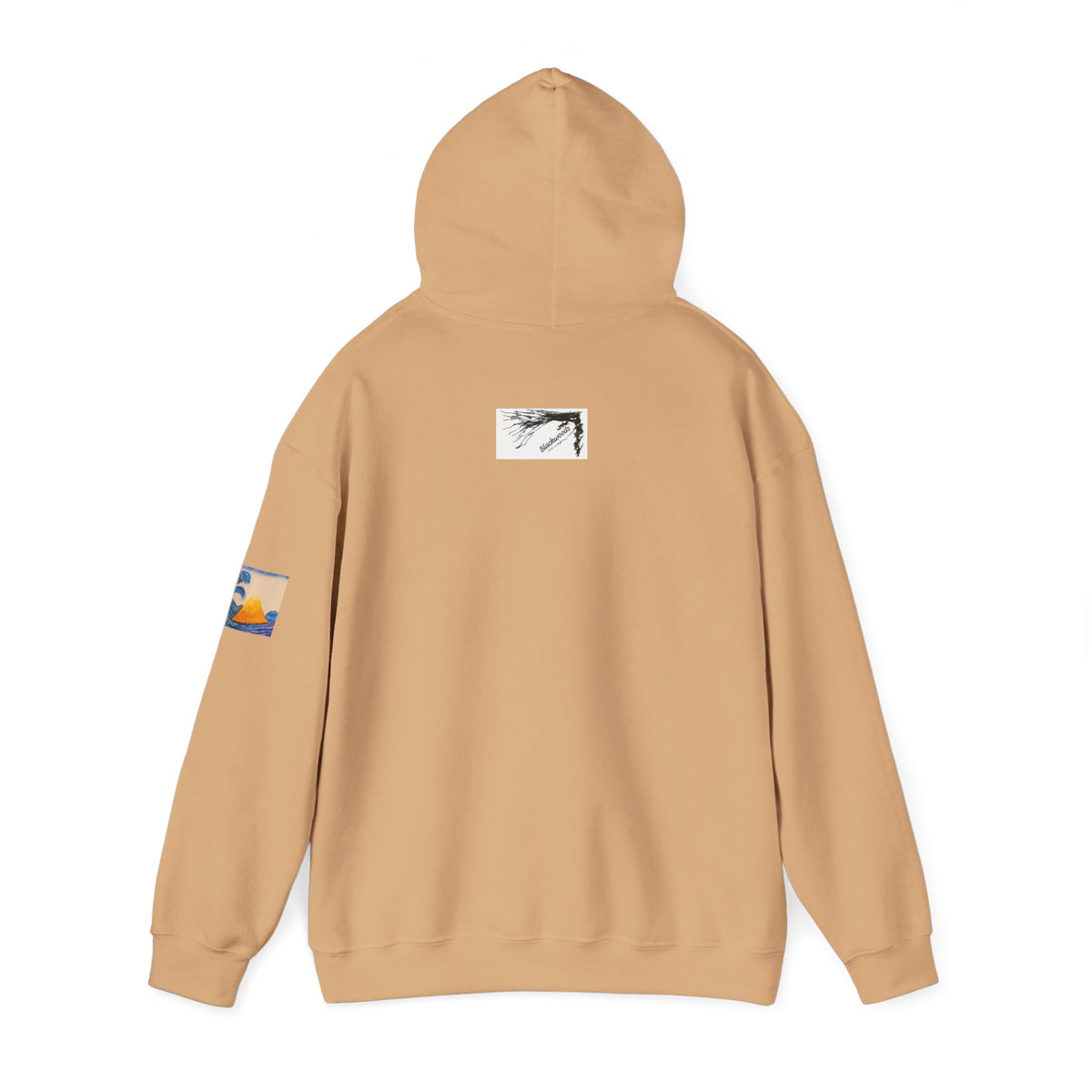 Wave and Volcano Art Hoodie — Ocean Wave Painting Sweatshirt