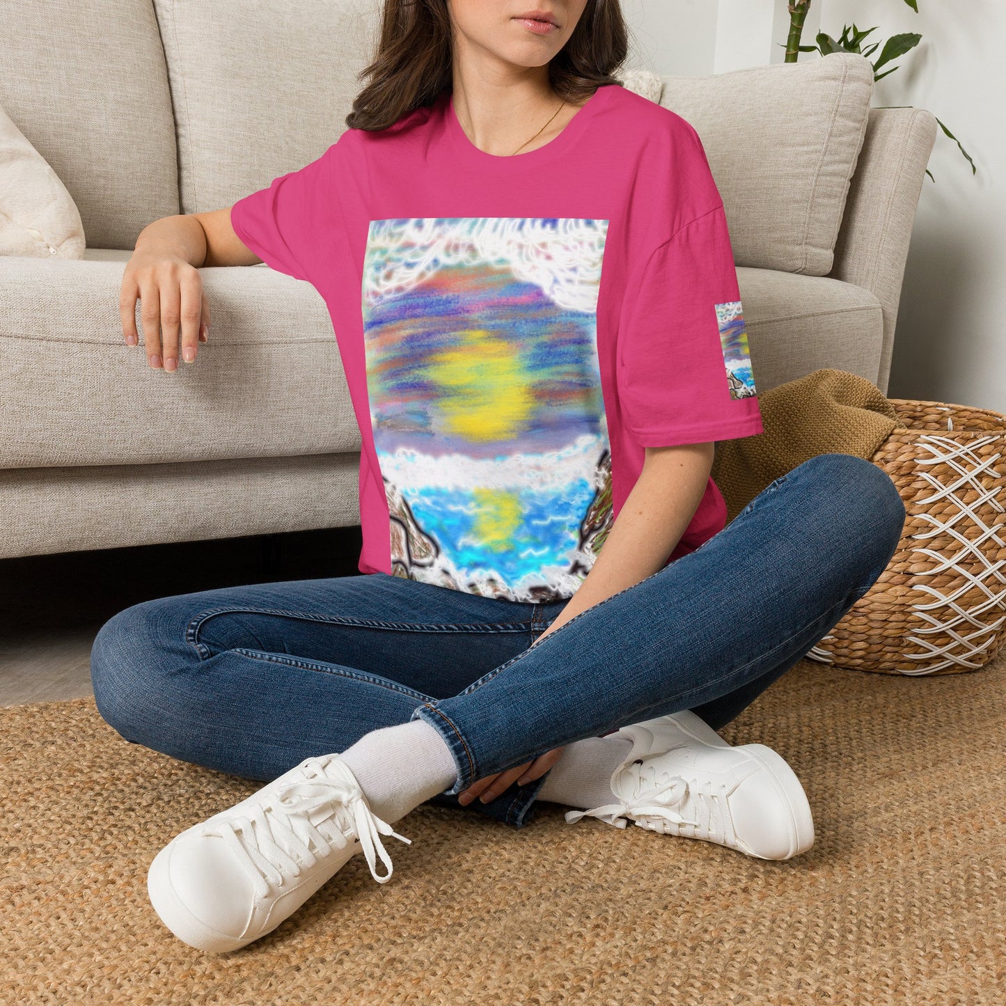 Abstract Sunset Wave T-Shirt